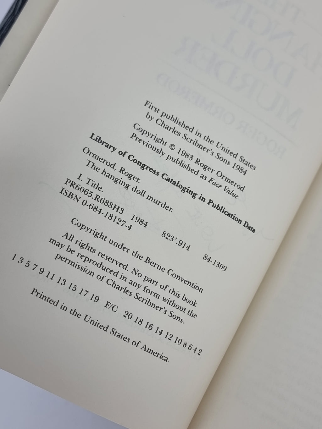 The Hanging Doll Murder, Roger Ormerod — 1st Edition, Signed & Inscribed