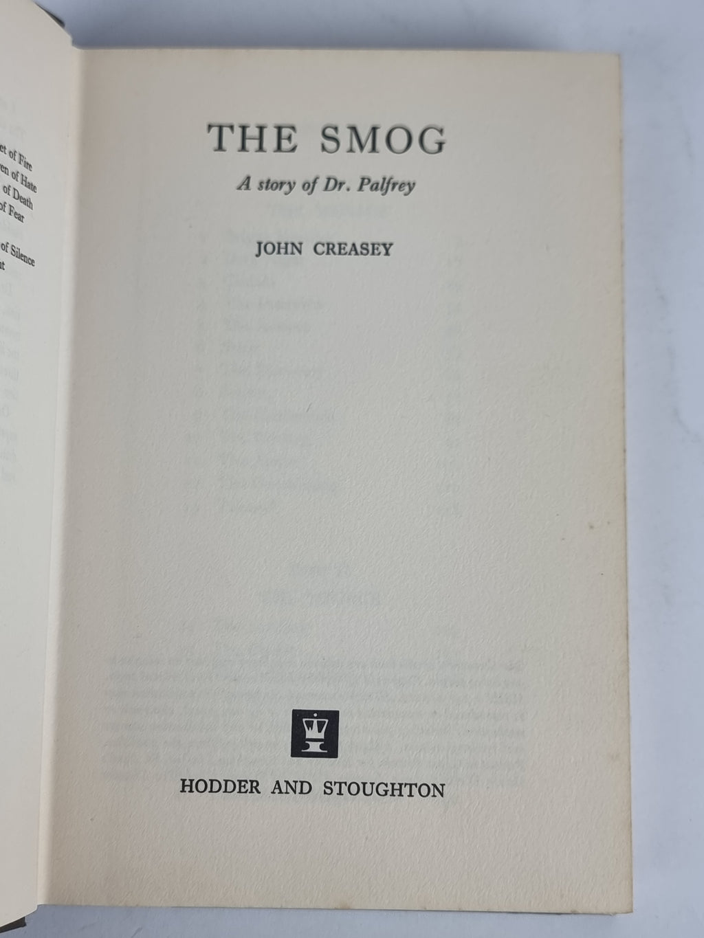 The Smog, John Creasey — 1st Edition