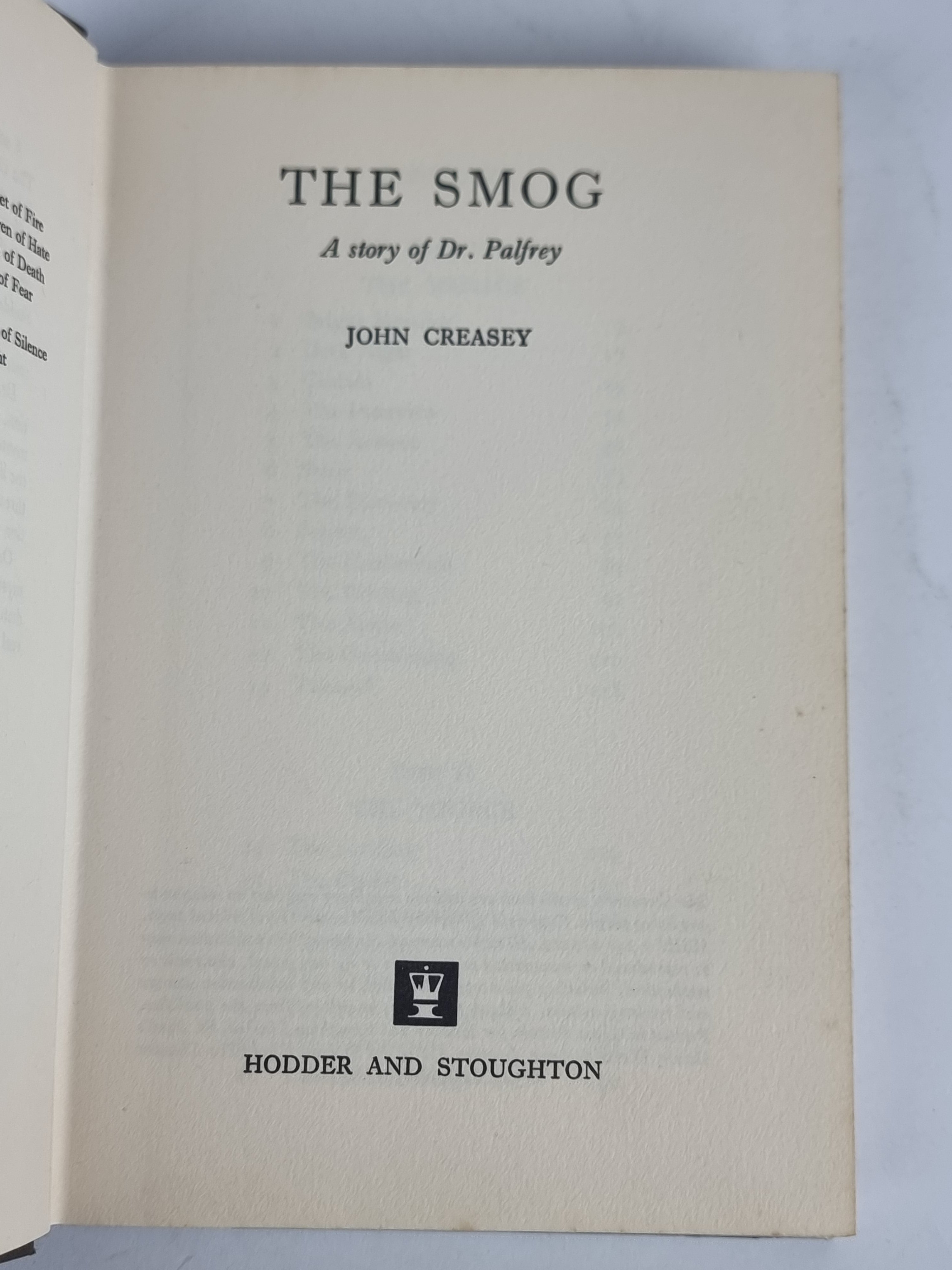 The Smog, John Creasey — 1st Edition