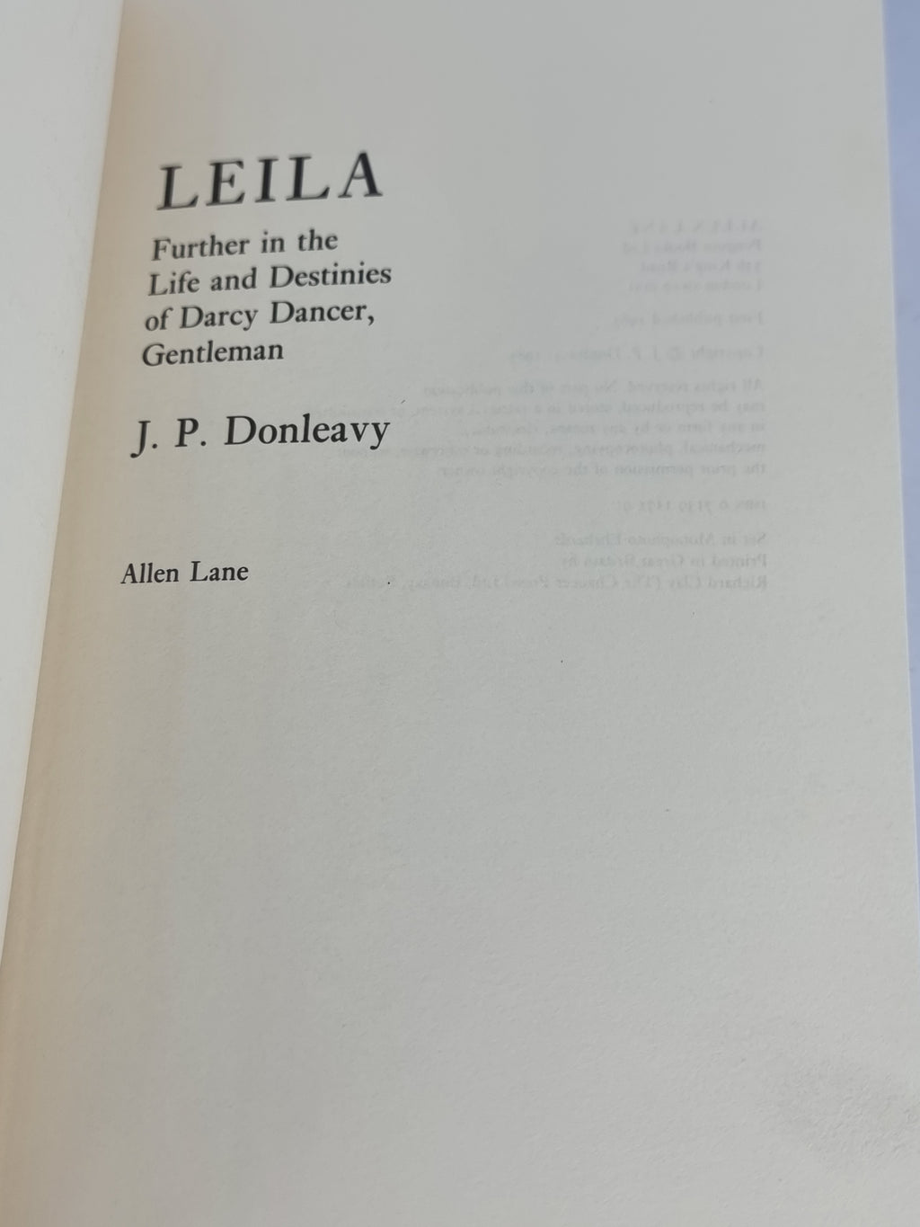 Leila, J.P. Donleavy — 1st Edition