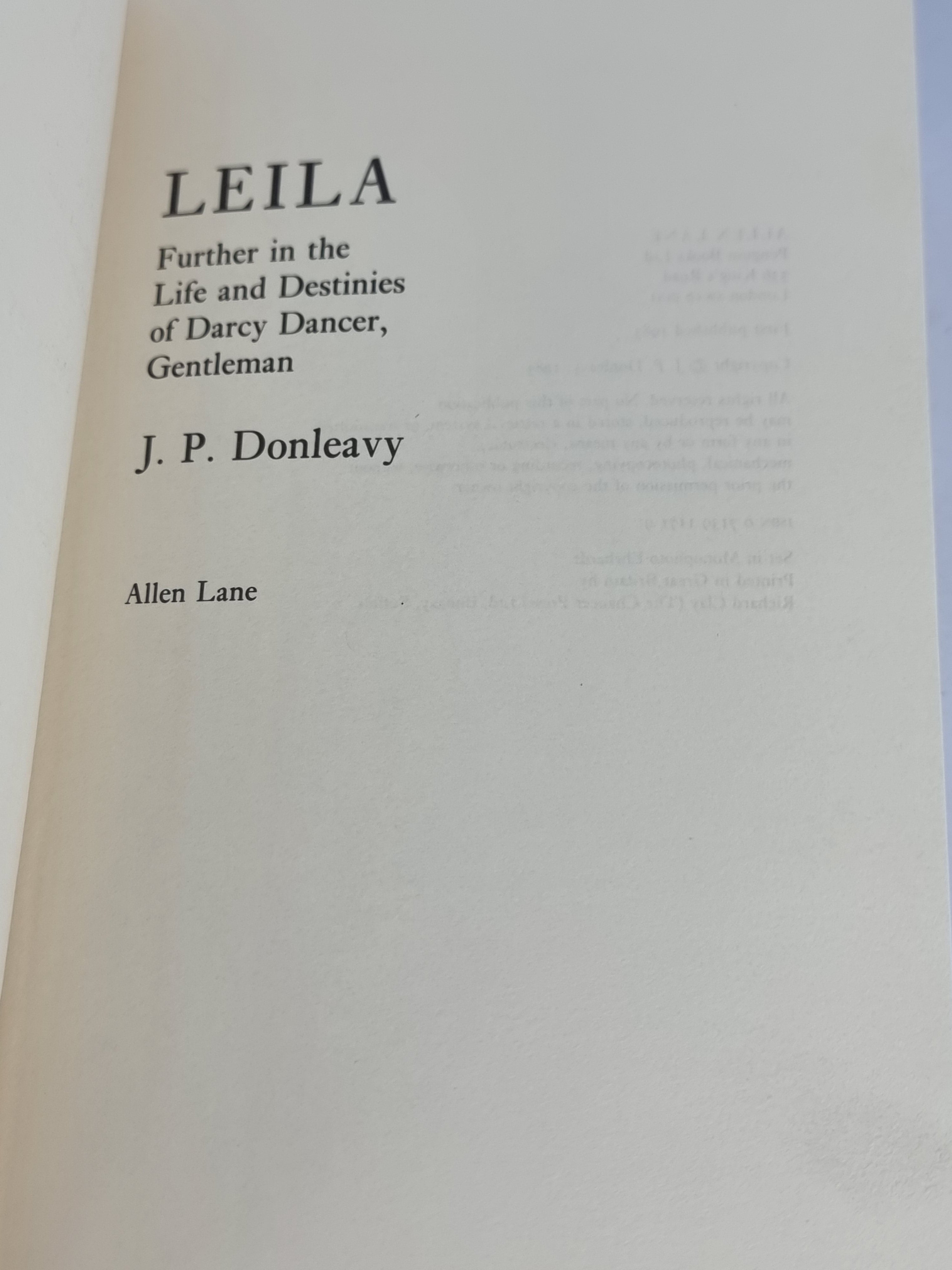Leila, J.P. Donleavy — 1st Edition