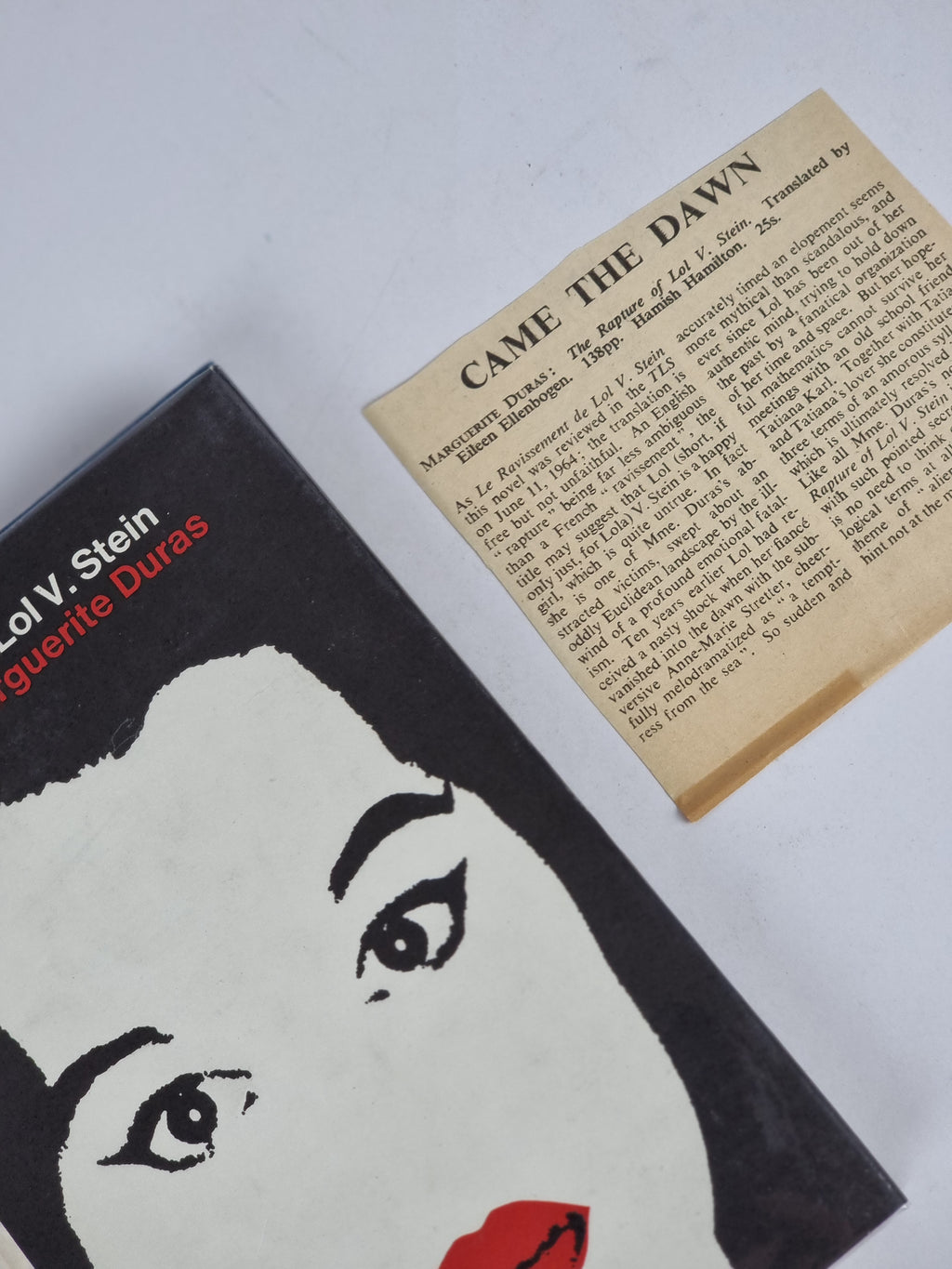 The Rapture of Lol V. Stein, Marguerite Duras — 1st UK Edition