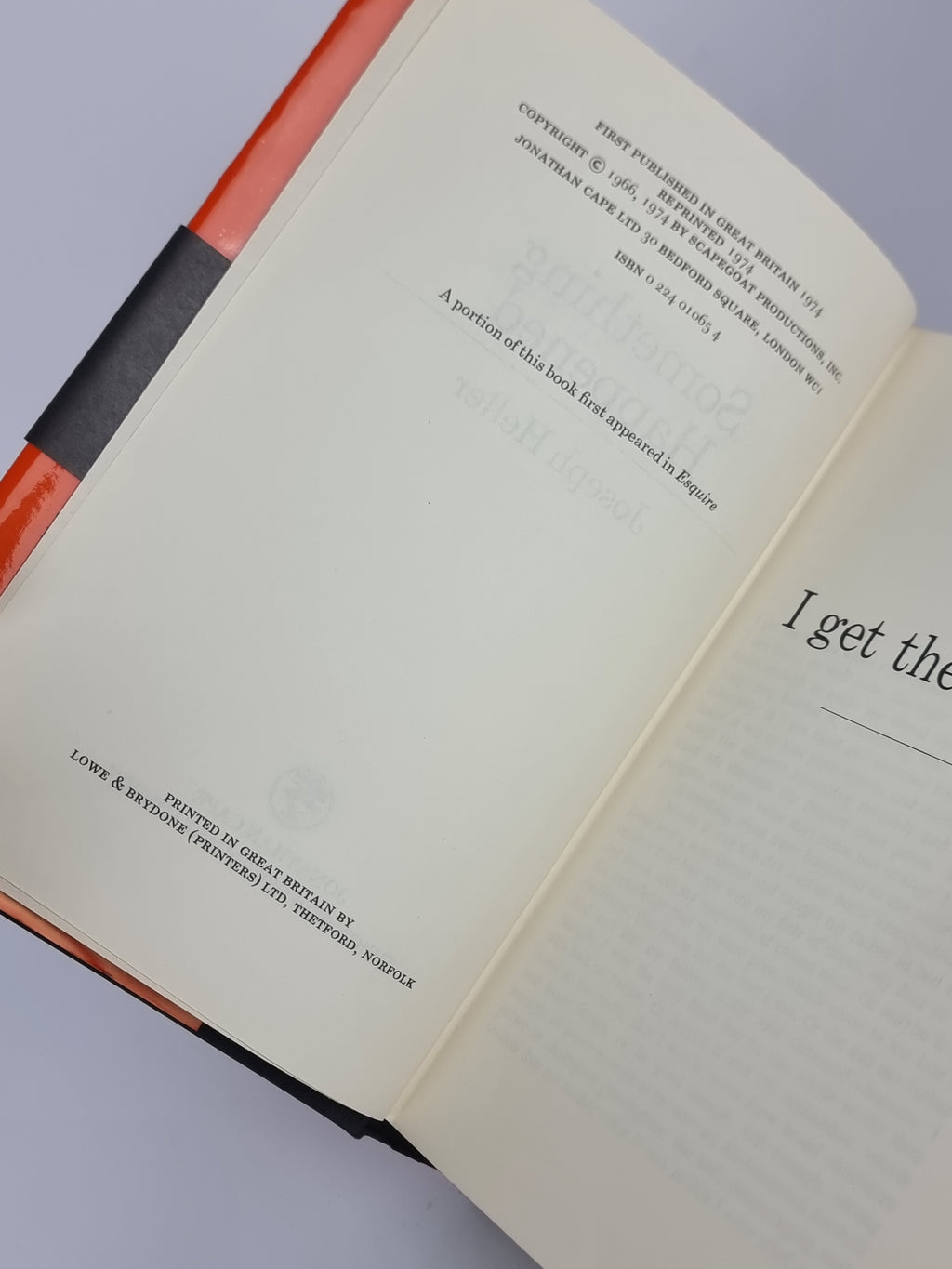 Something Happened, Joseph Heller — 1st English Edition (Early Reprint)