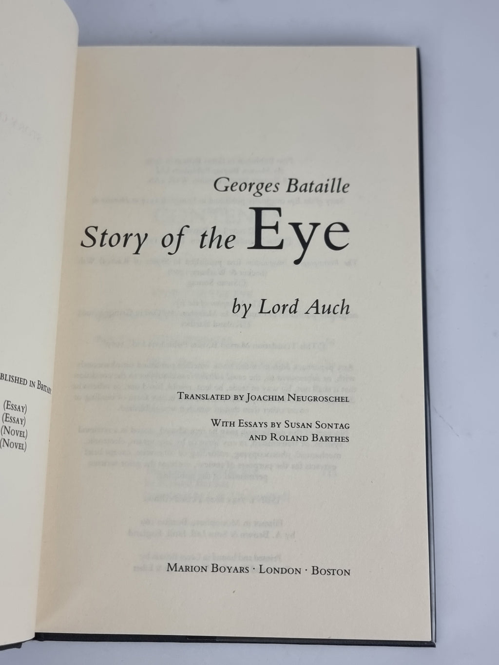Story of the Eye, Georges Bataille — 1st English Edition