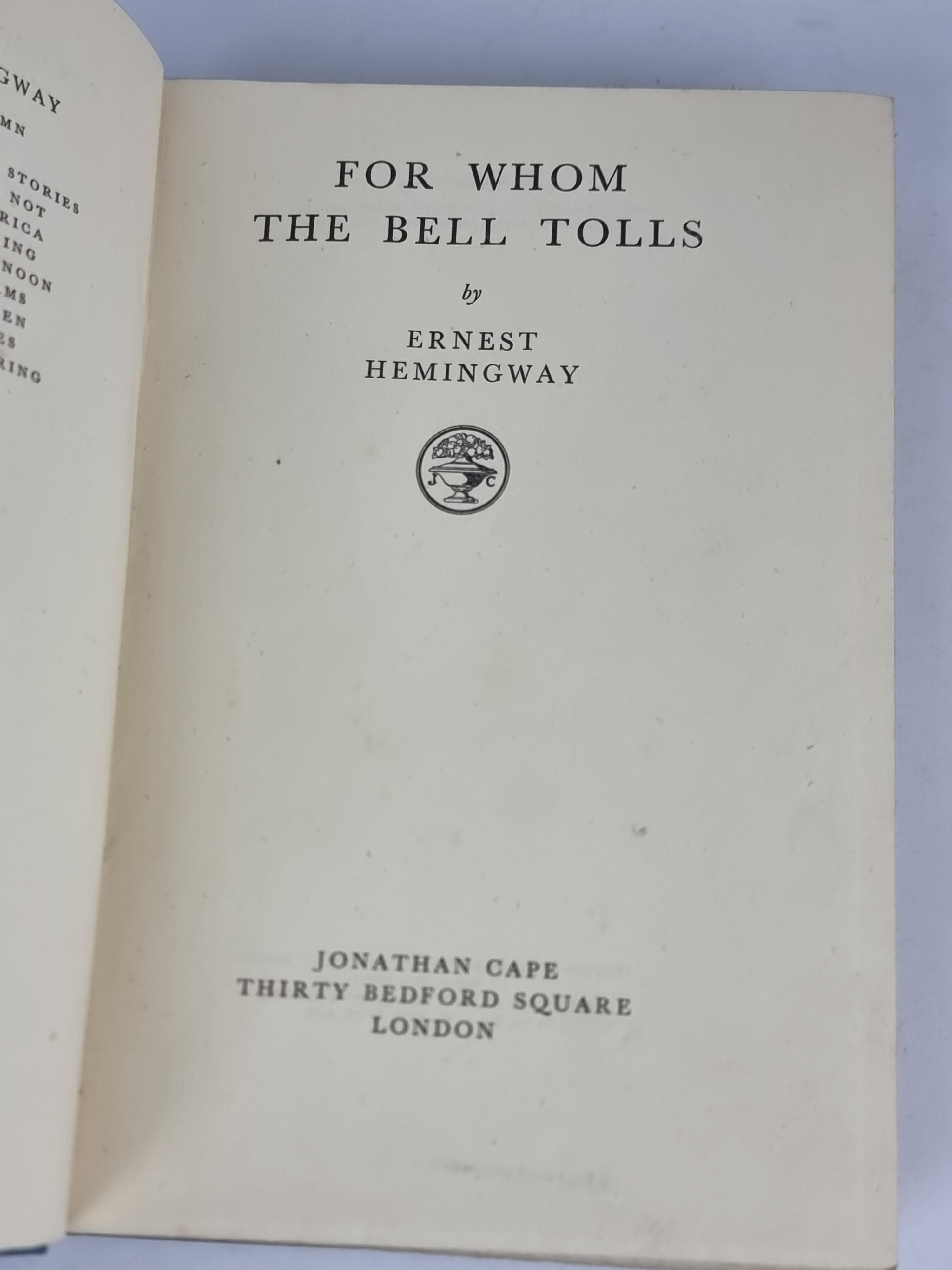 For Whom the Bell Tolls, Ernest Hemingway — 1st English Edition
