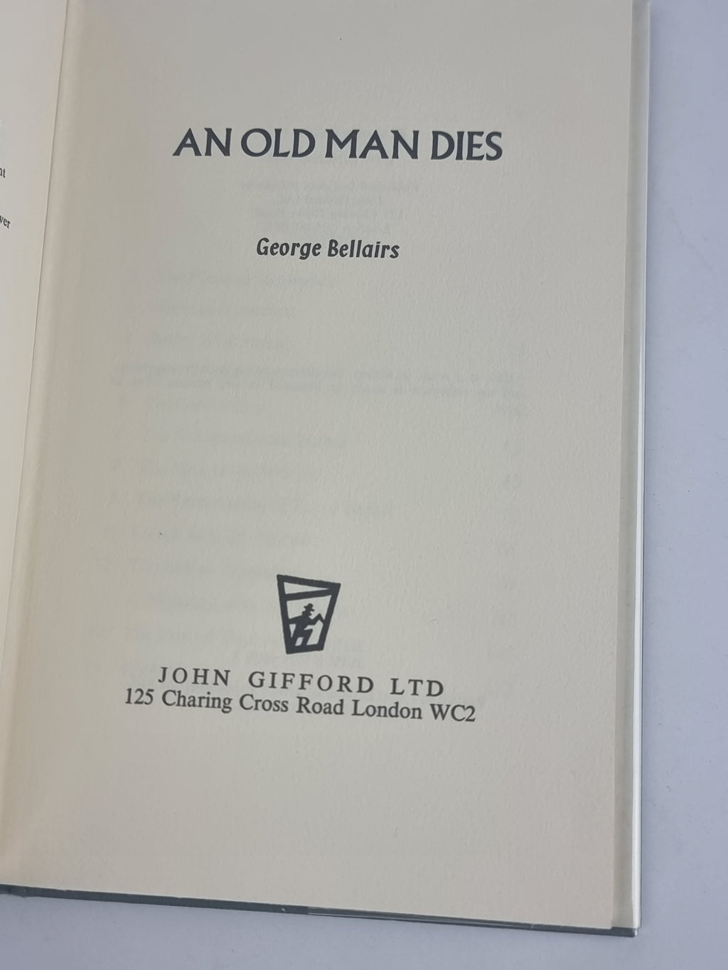 An Old Man Dies, George Bellairs — 1st Edition