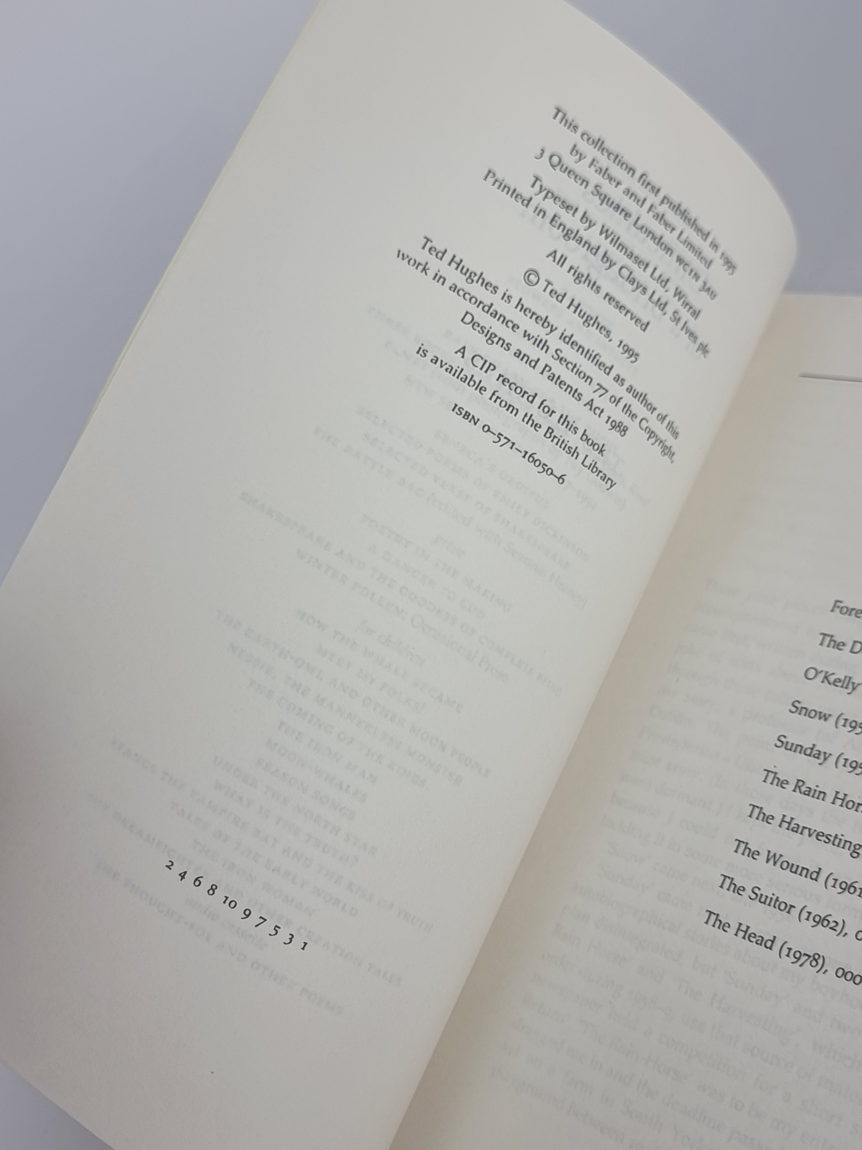 Difficulties of a Bridegroom, Ted Hughes — Uncorrected Proof