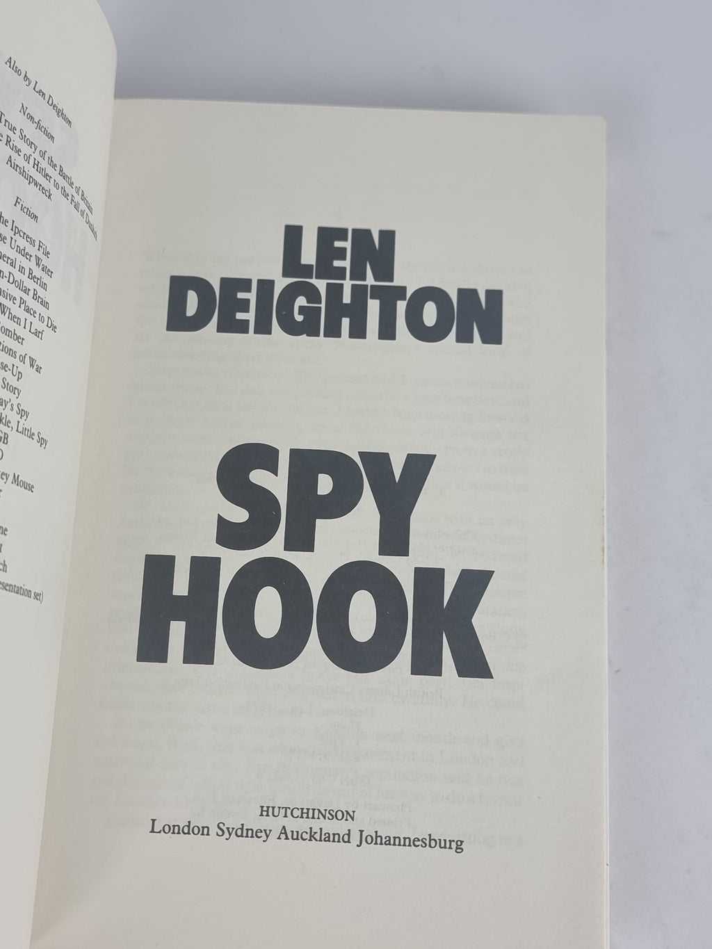 Spy Hook, Len Deighton — 1st Edition