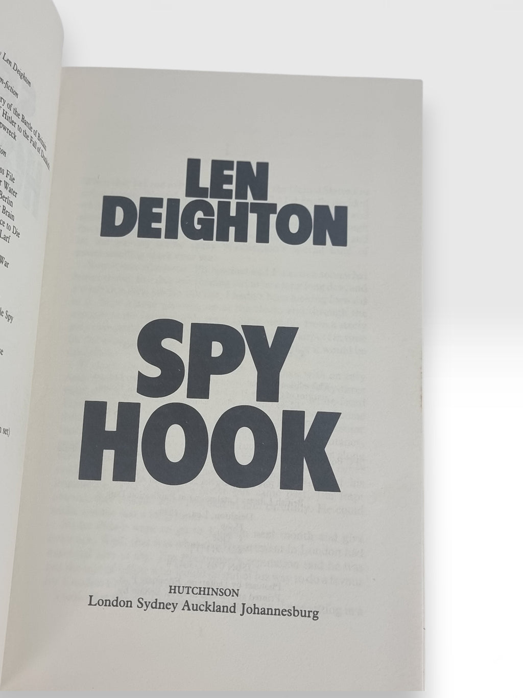 Spy Hook, Len Deighton — 1st Edition