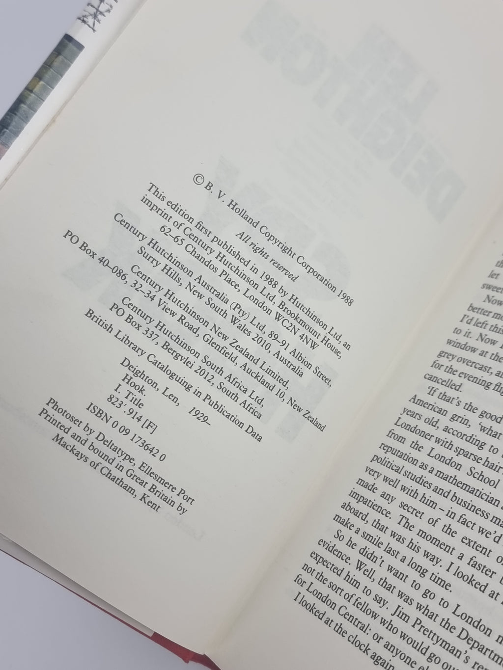 Spy Hook, Len Deighton — 1st Edition