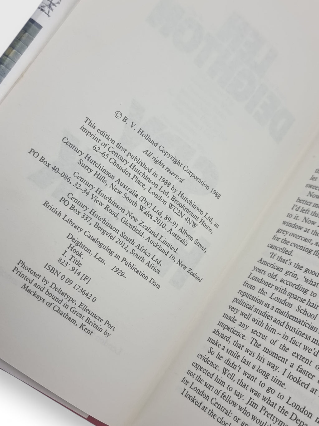 Spy Hook, Len Deighton — 1st Edition