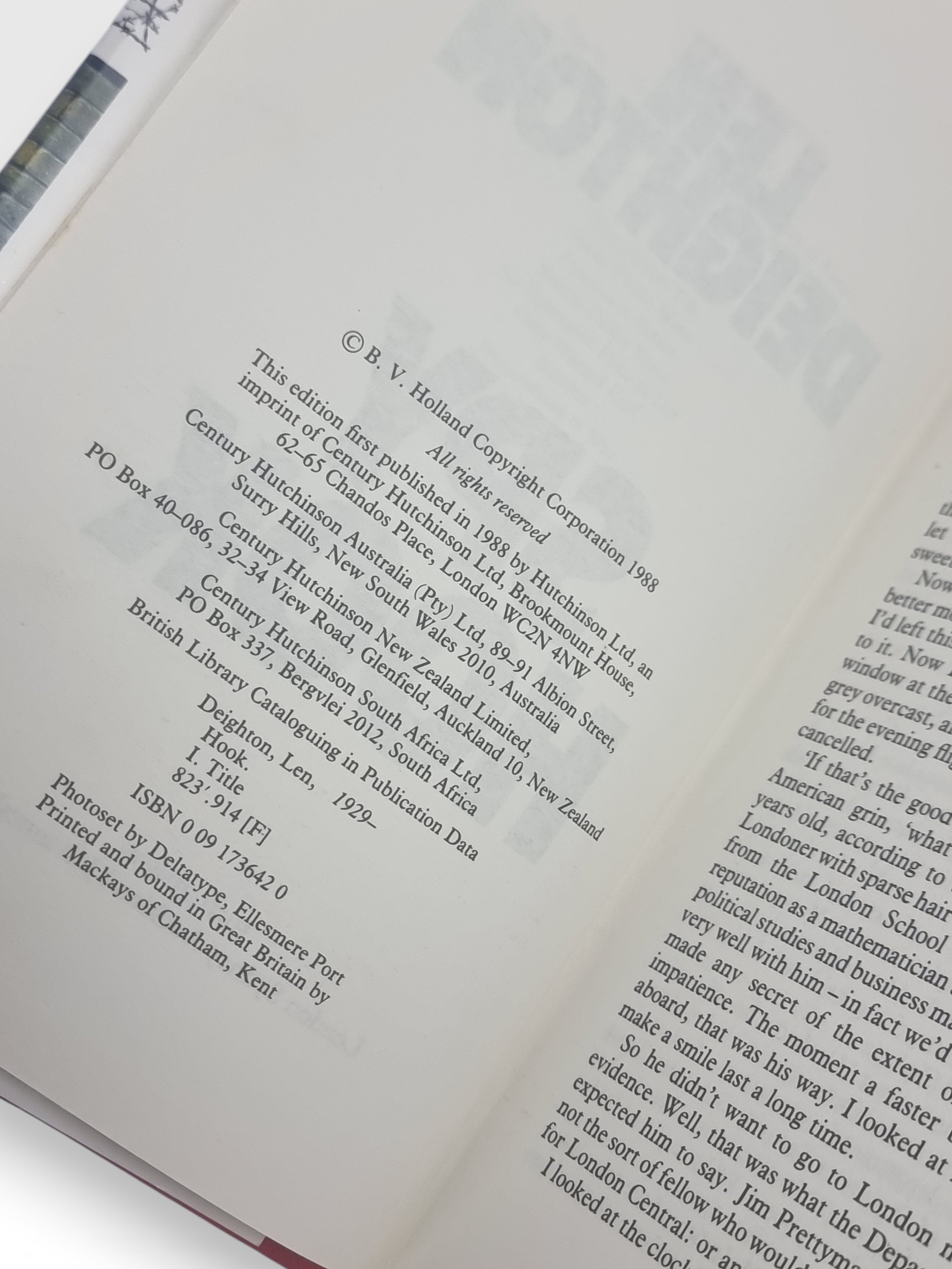 Spy Hook, Len Deighton — 1st Edition