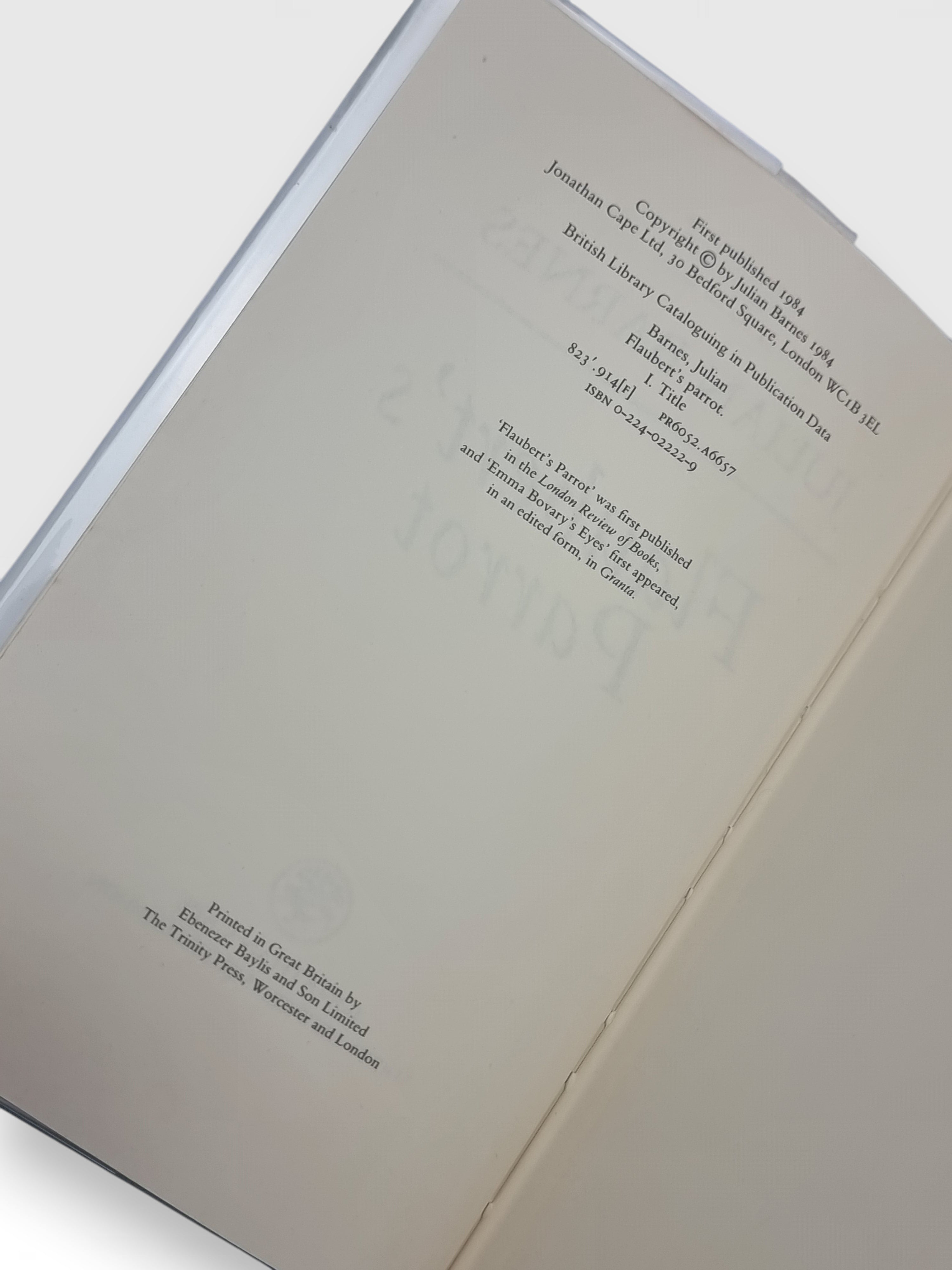 Flaubert's Parrot, Julian Barnes — 1st Edition