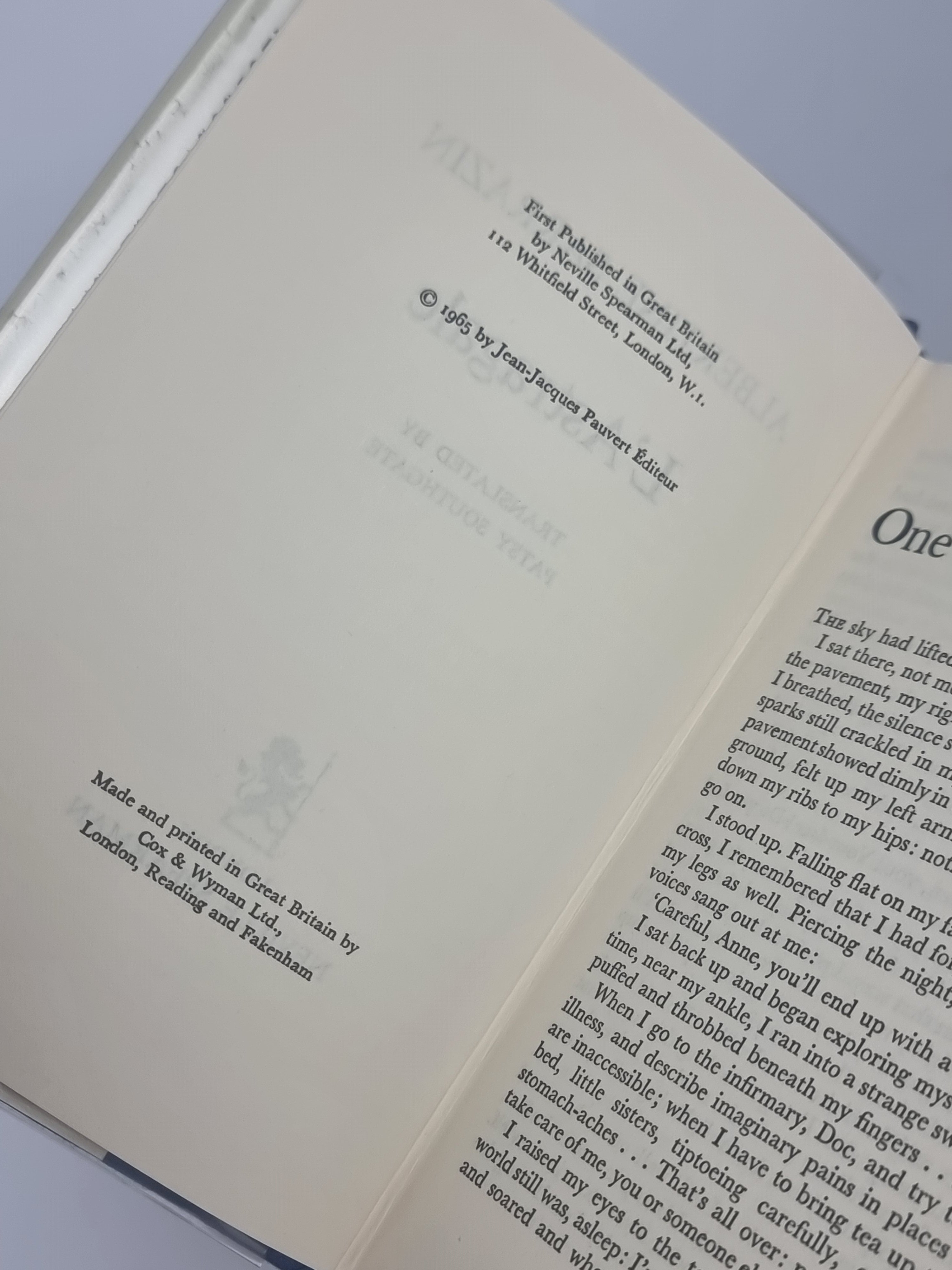 L'Astragale, Albertine Sarrazin — 1st English Edition
