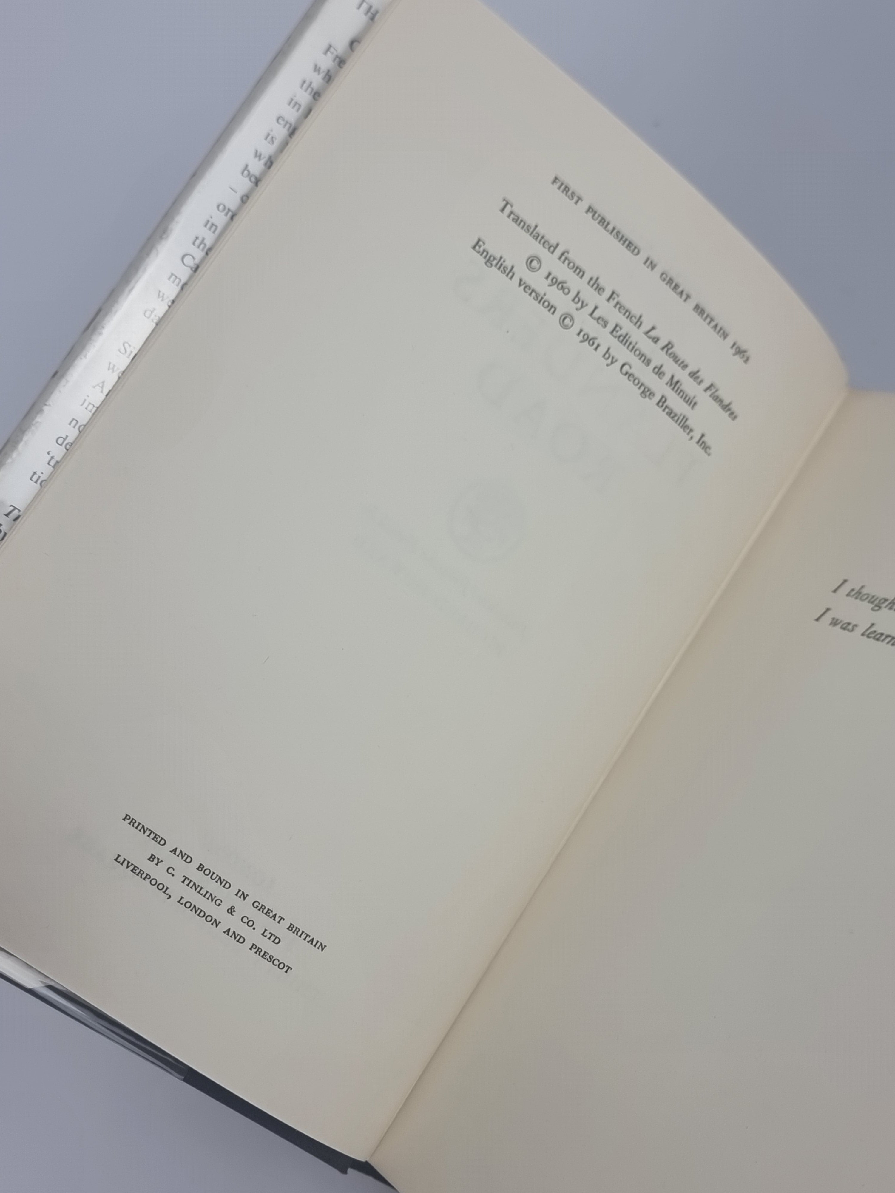 The Flanders Road, Claude Simon — 1st UK Edition