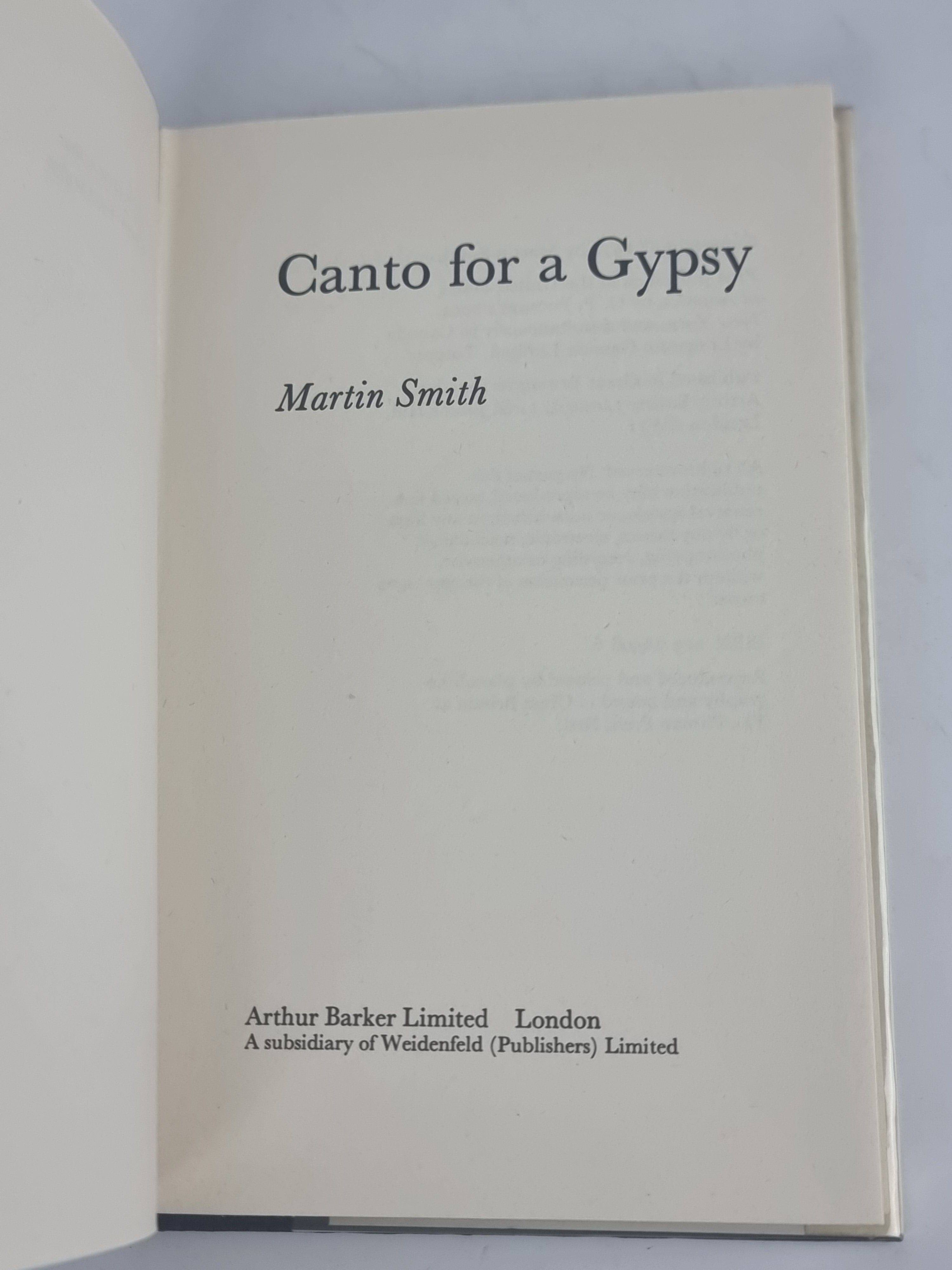Canto for a Gypsy, Martin Smith — 1st Edition
