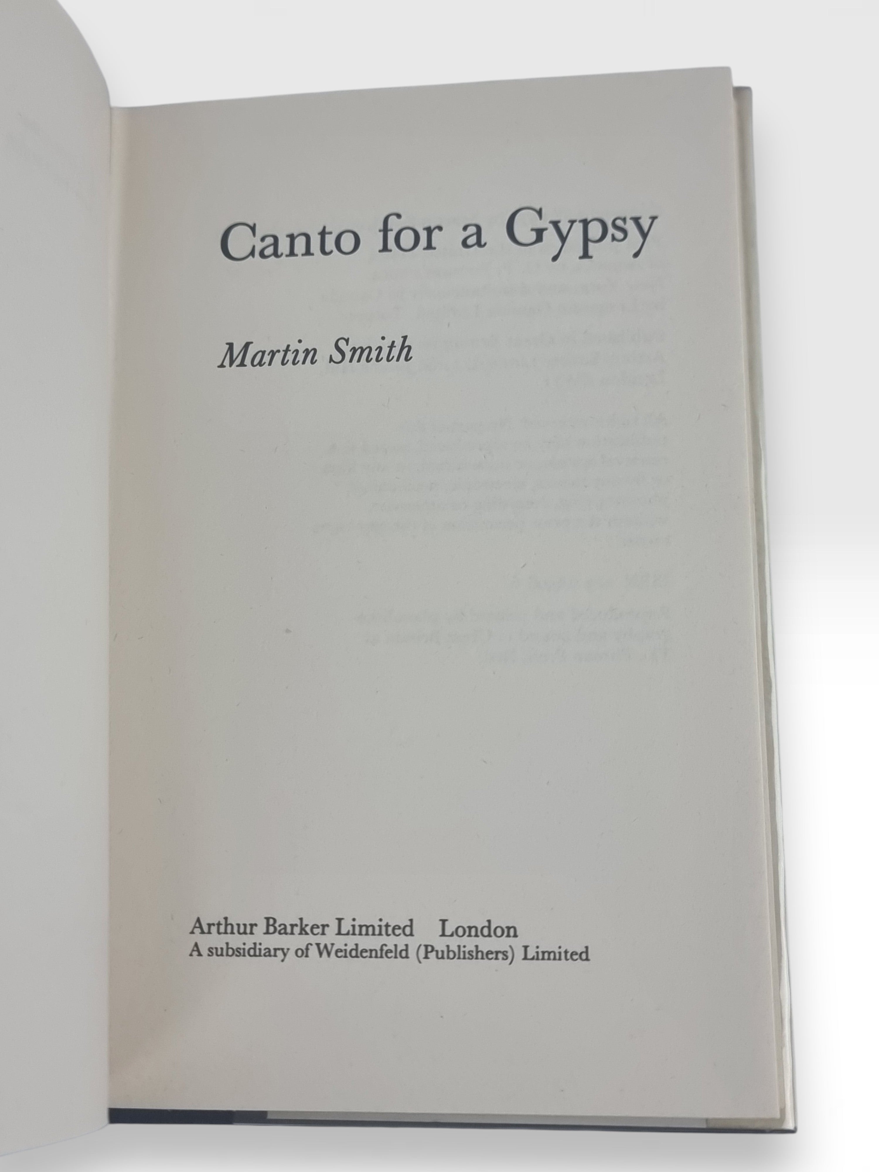 Canto for a Gypsy, Martin Smith — 1st Edition
