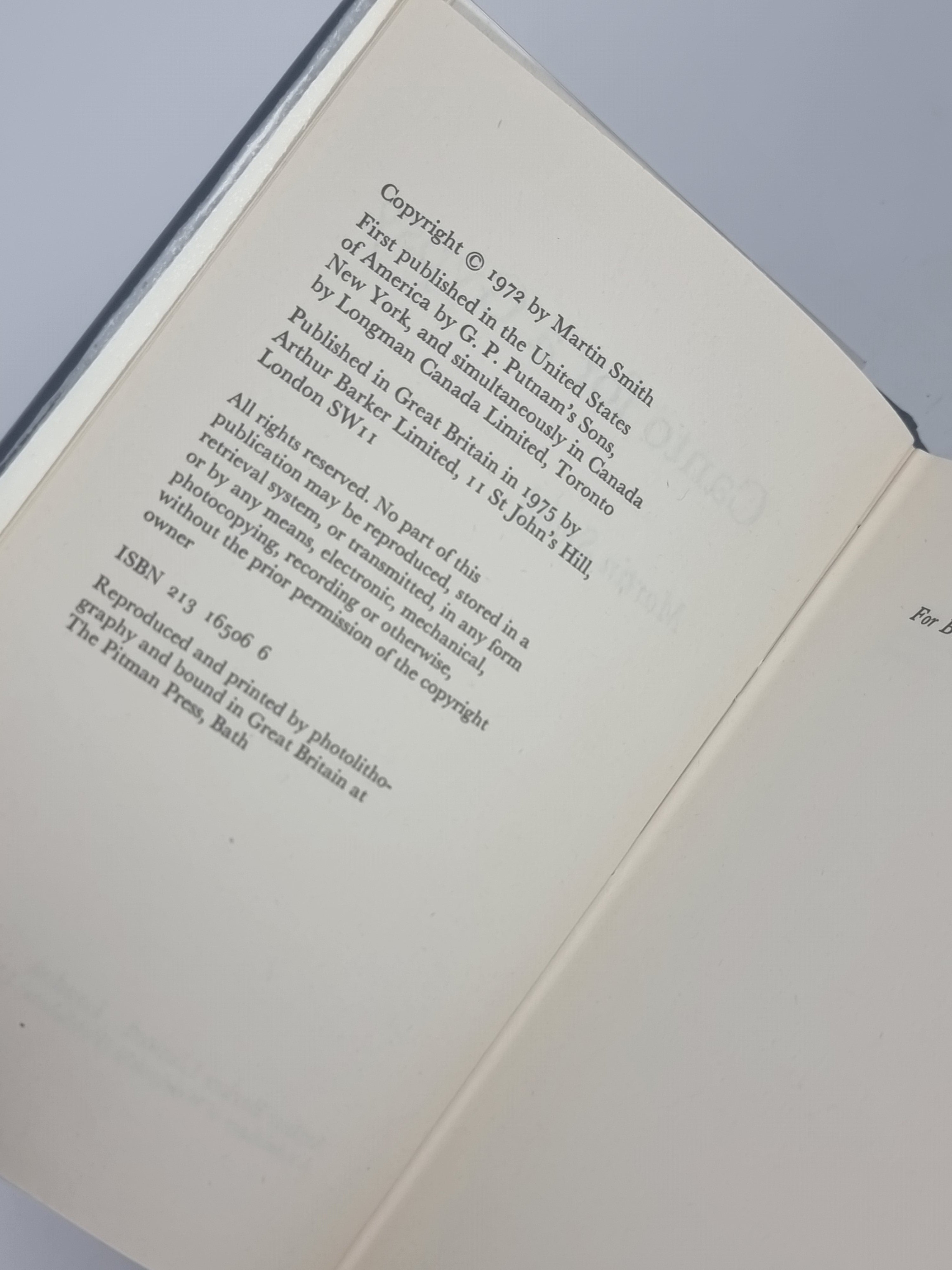 Canto for a Gypsy, Martin Smith — 1st Edition