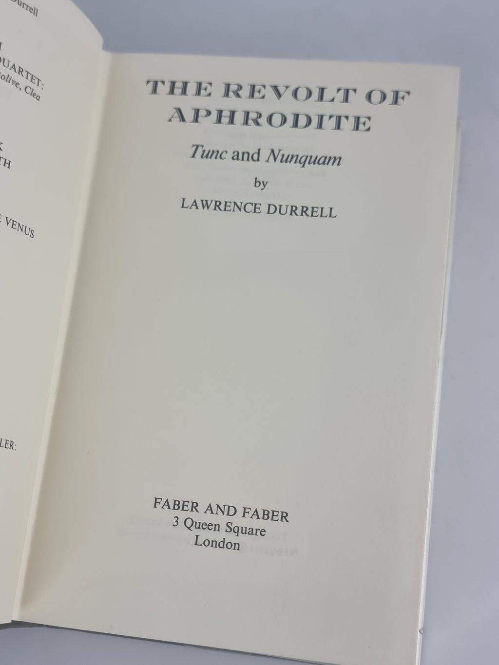 The Revolt of Aphrodite, Lawrence Durrell — 1st Edition