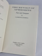 The Revolt of Aphrodite, Lawrence Durrell — 1st Edition