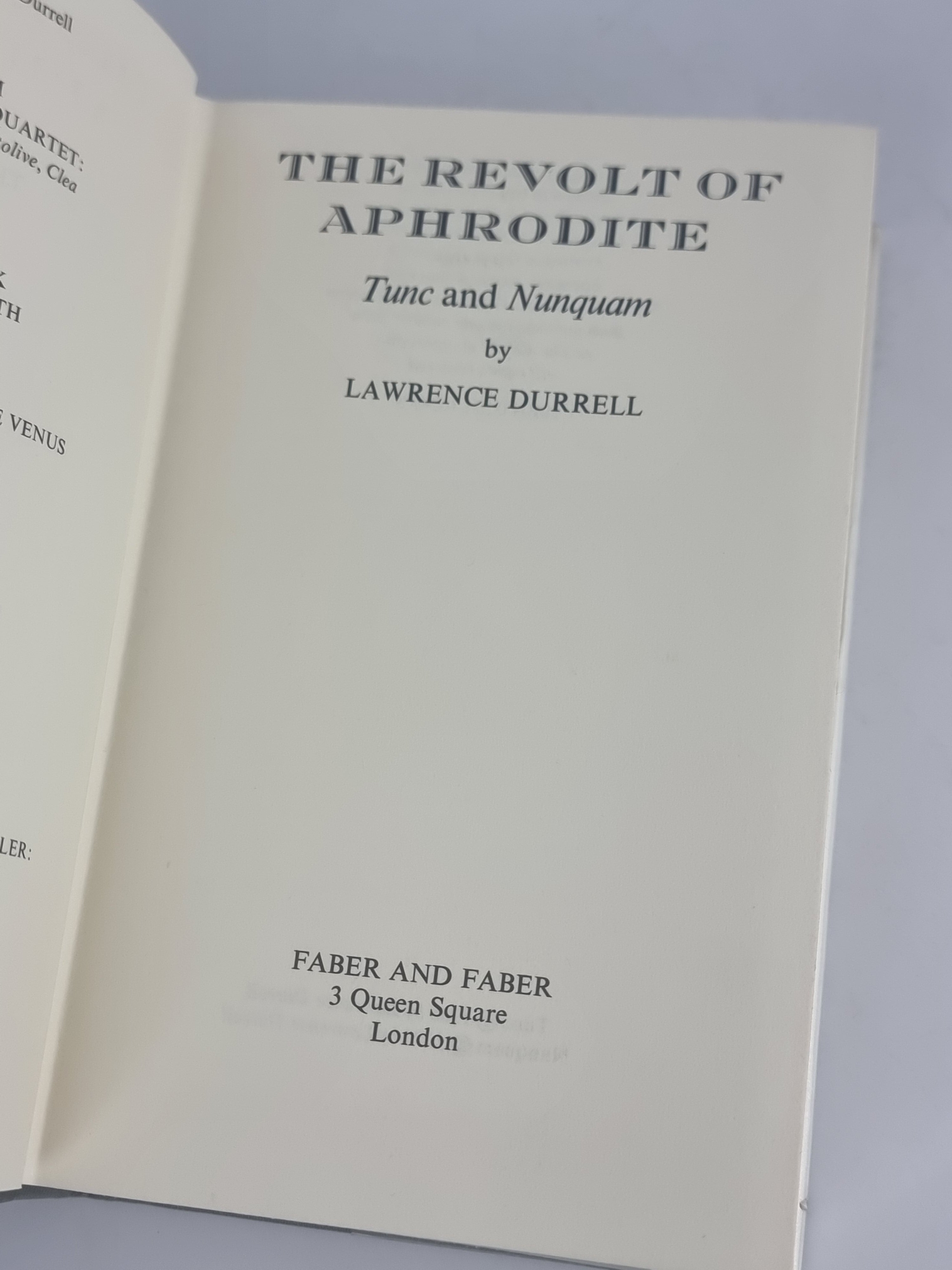 The Revolt of Aphrodite, Lawrence Durrell — 1st Edition