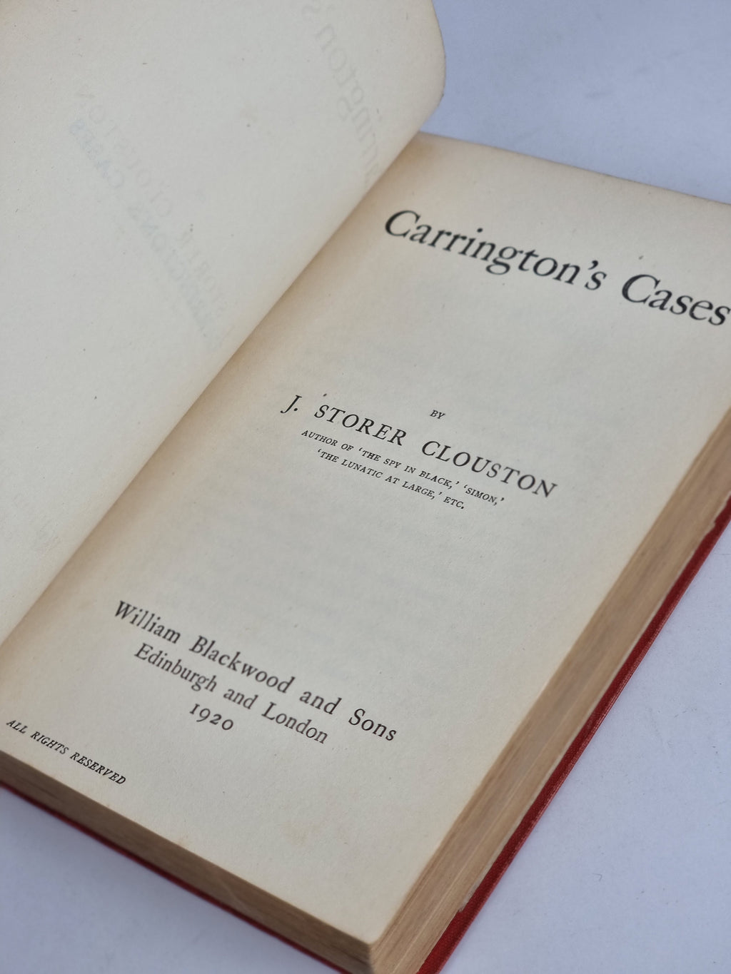 Carrington's Cases, J. Storer Clouston — 1st Edition