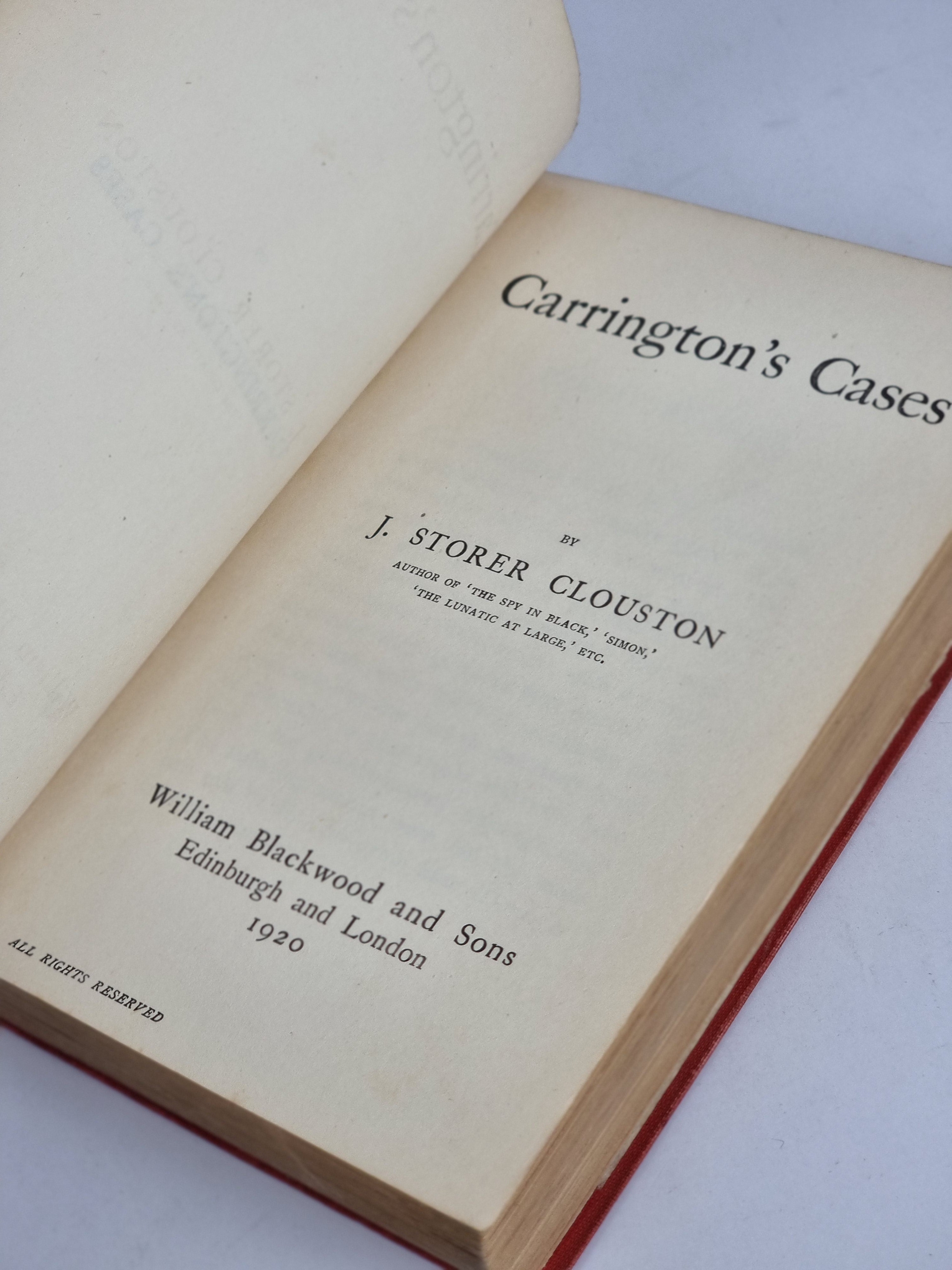 Carrington's Cases, J. Storer Clouston — 1st Edition