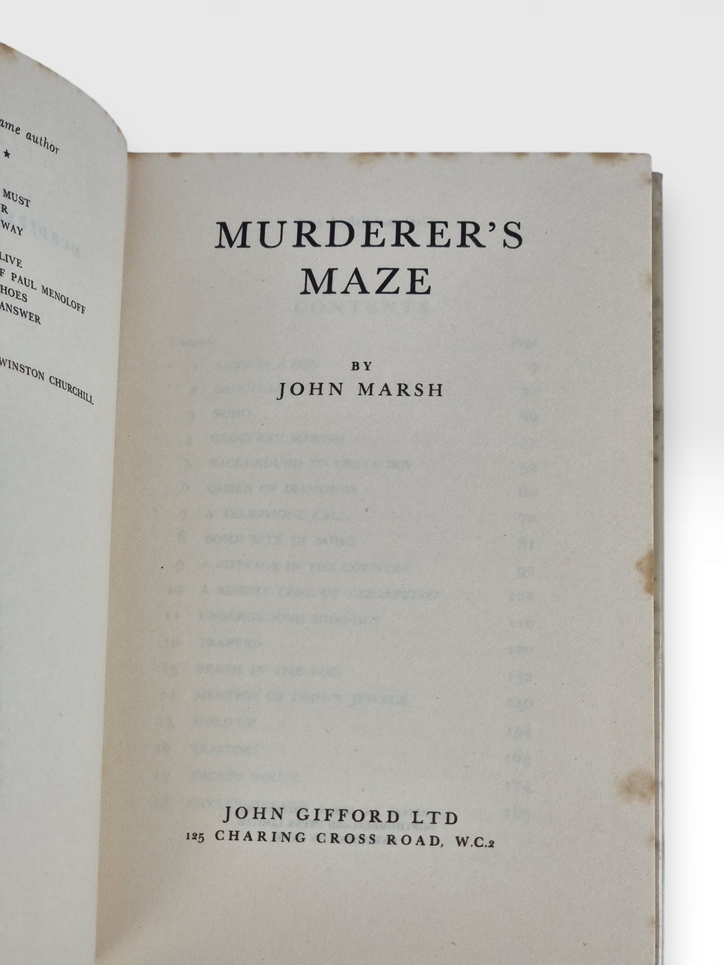 Murderer's Maze, John Marsh — 1st Edition