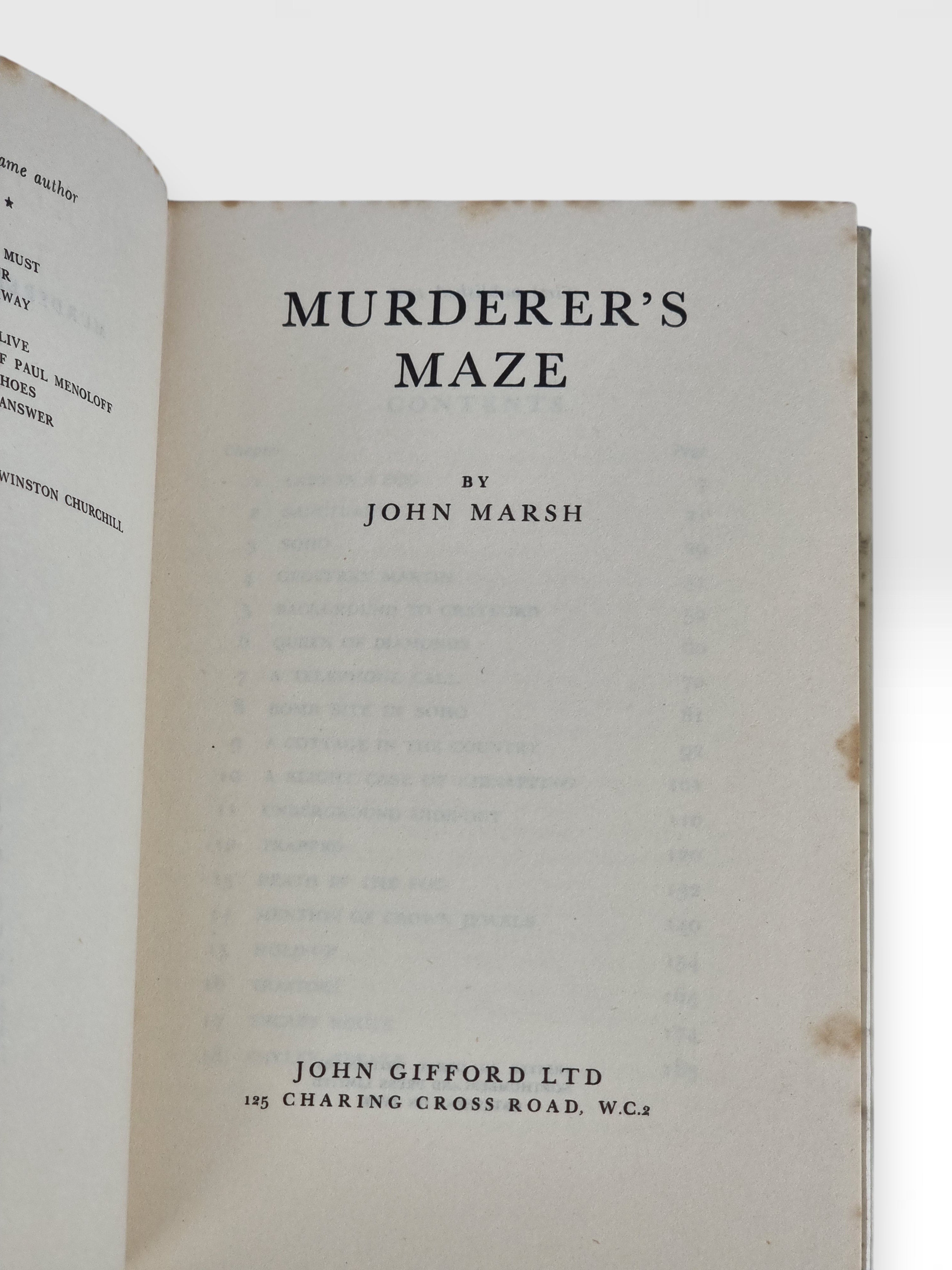 Murderer's Maze, John Marsh — 1st Edition