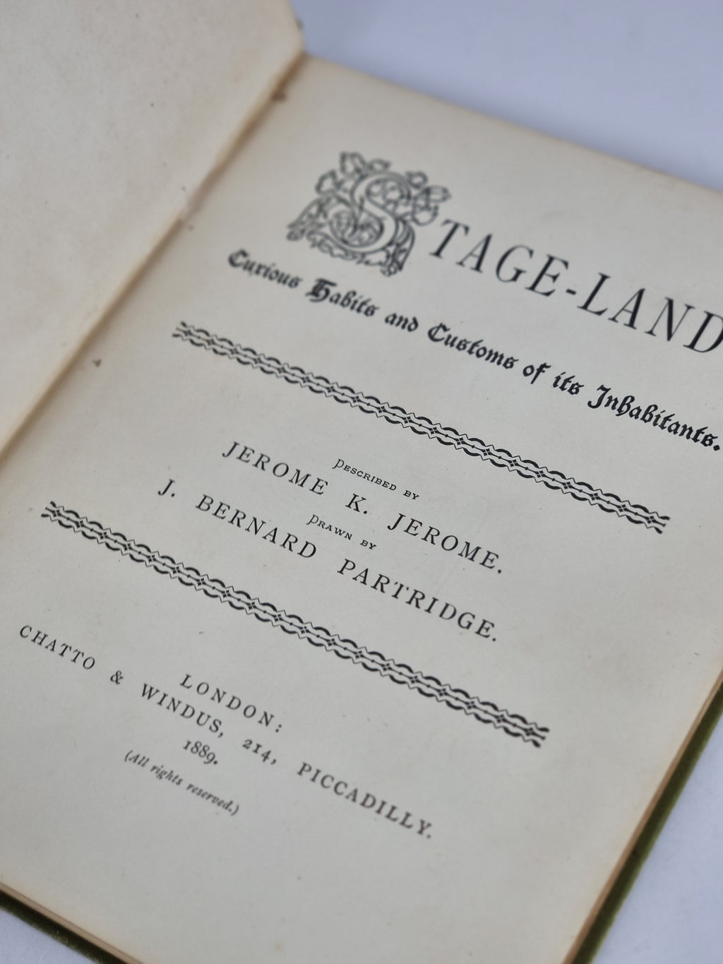 Stage-Land, Jerome K. Jerome — 1st Ed.