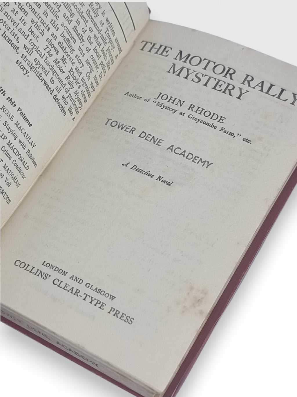 The Motor Rally Mystery, John Rhodes — 1st Edition