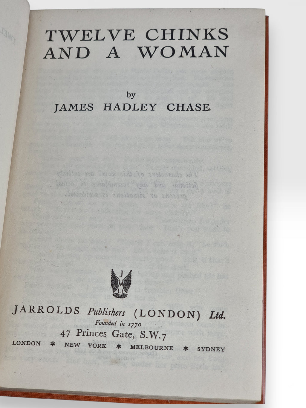 Twelve Chinks and a Woman, James Hadley Chase — 1st Edition