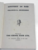 Mystery in Red, Francis D. Grierson — 1st Edition