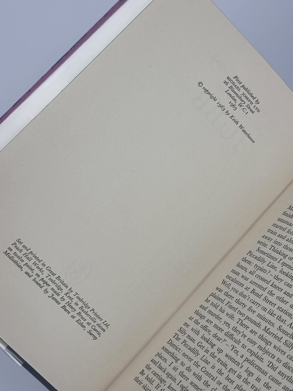 Jubb, Keith Waterhouse — 1st Edition