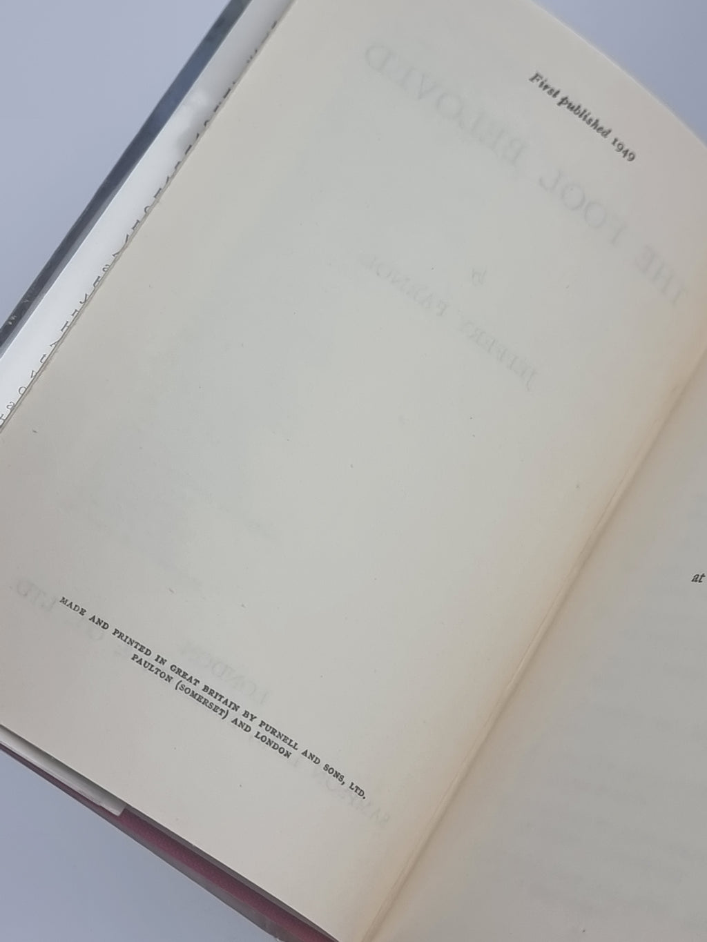 The Fool Beloved, Jeffery Farnol — 1st Edition