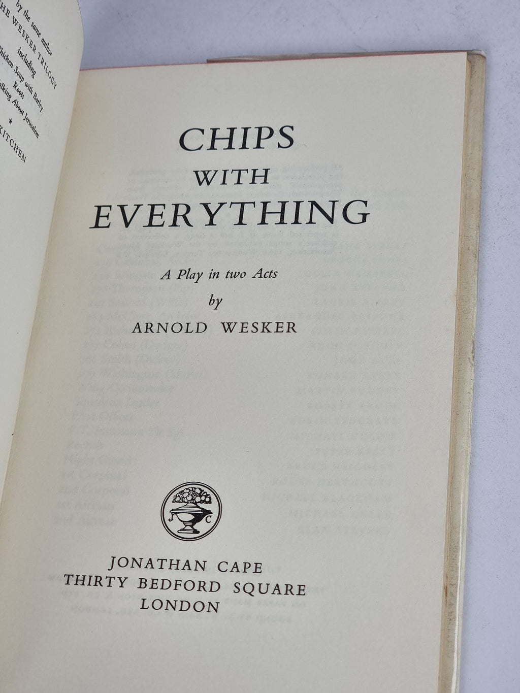 Chips With Everything, Arnold Wesker — 1st Edition