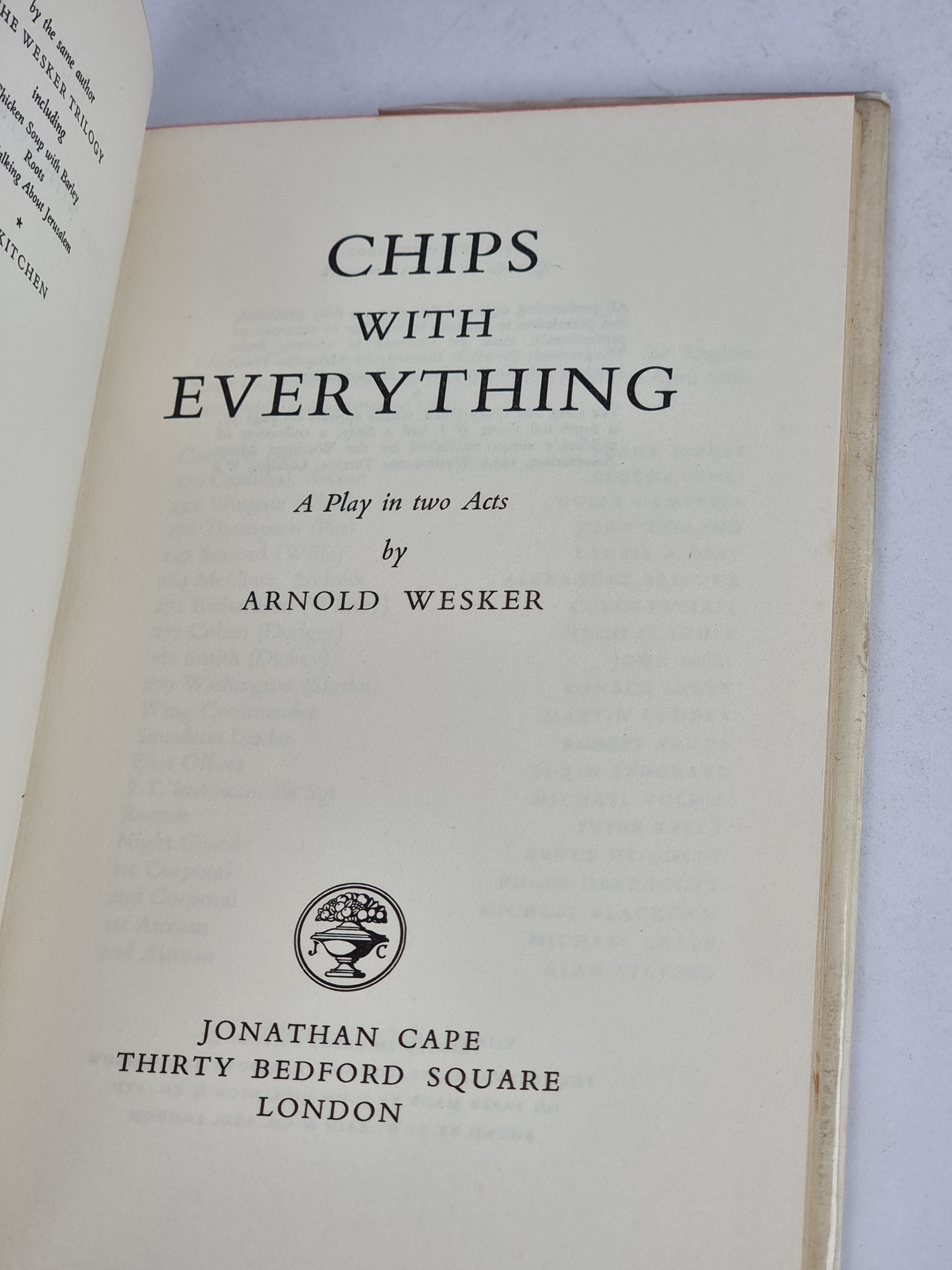 Chips With Everything, Arnold Wesker — 1st Edition