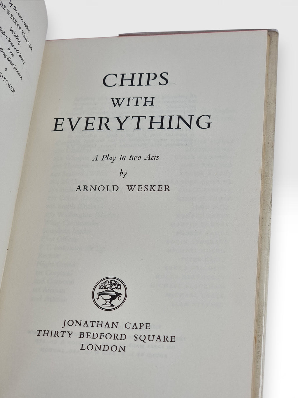 Chips With Everything, Arnold Wesker — 1st Edition