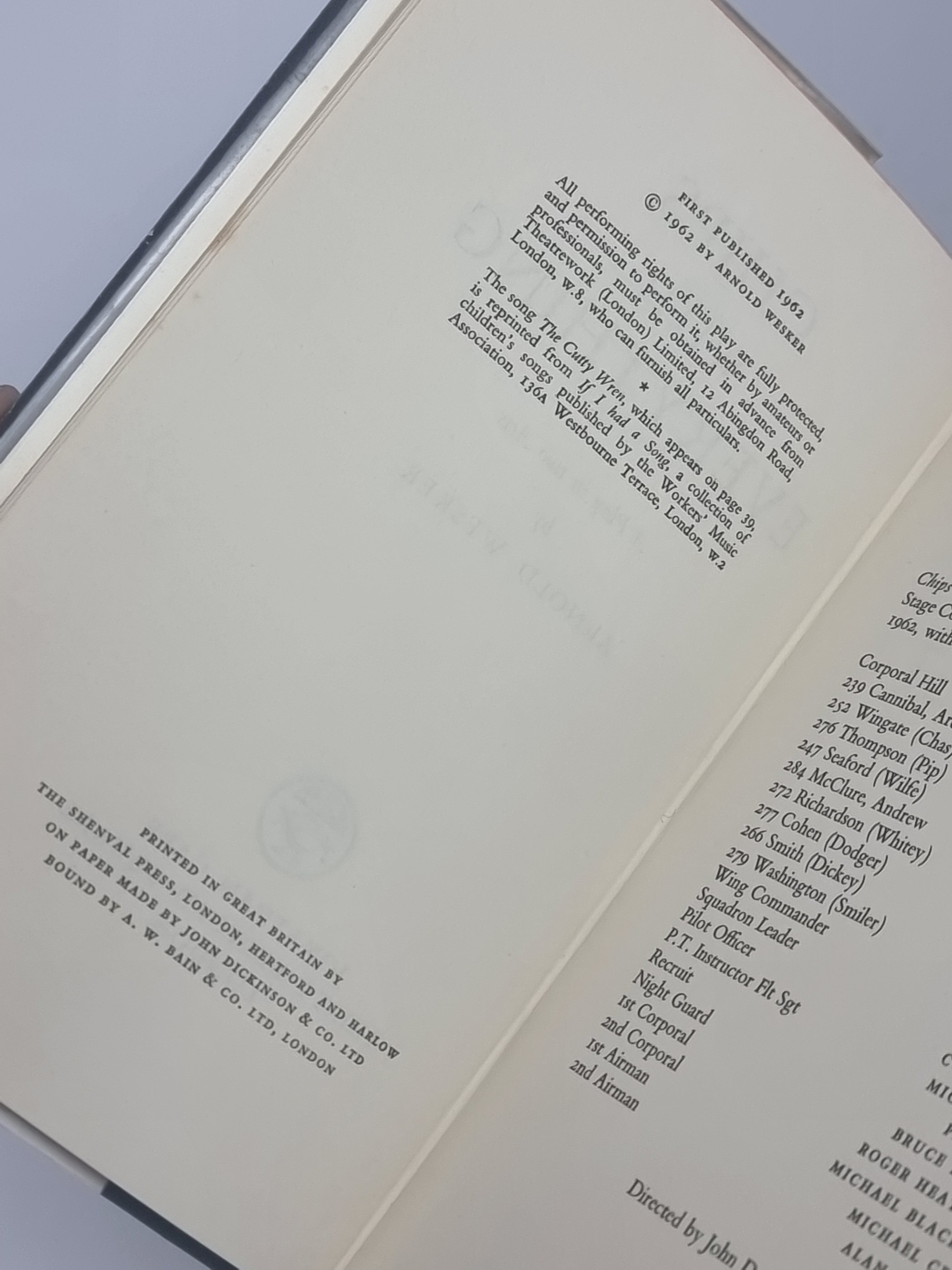 Chips With Everything, Arnold Wesker — 1st Edition