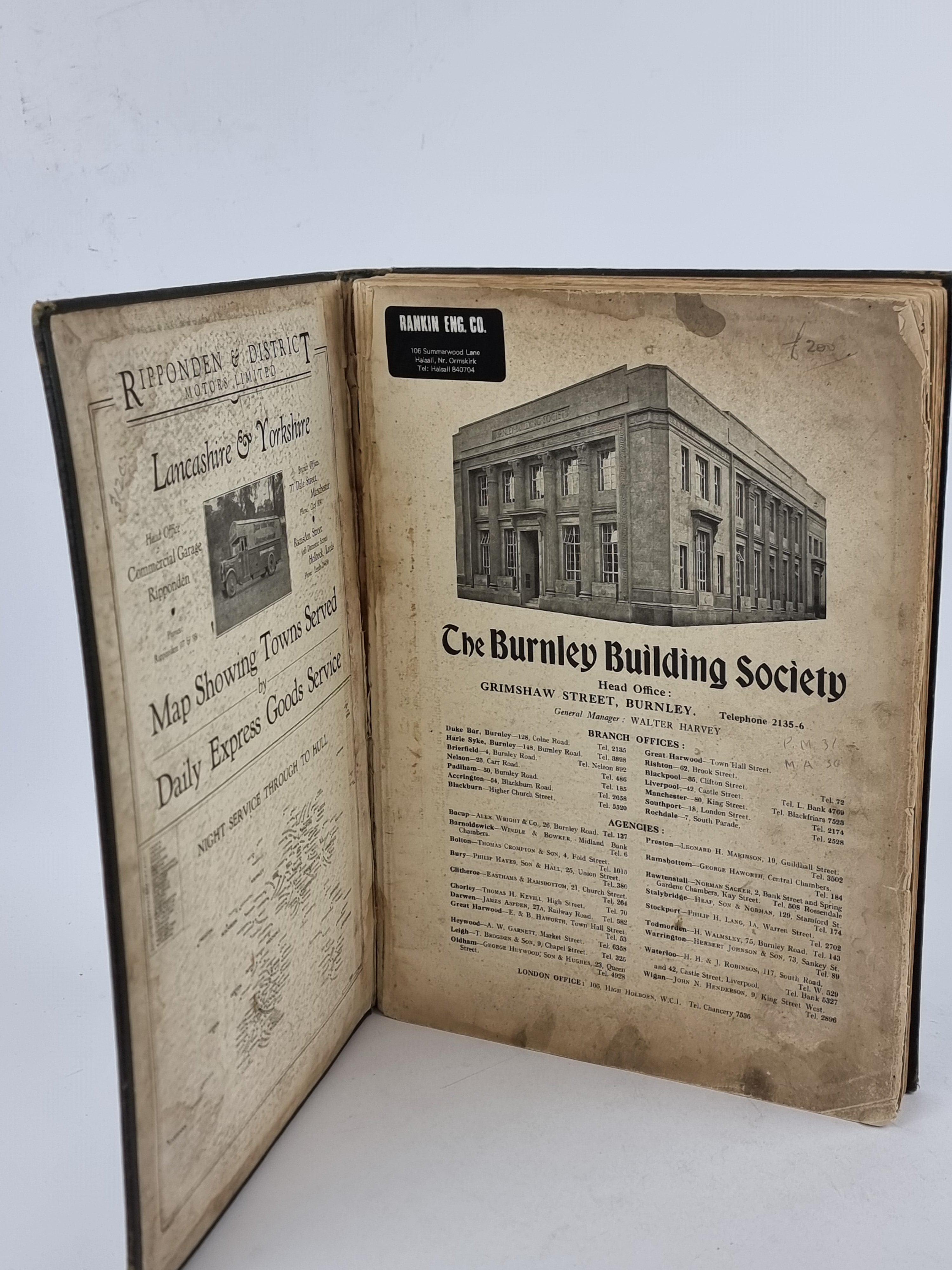 The Authentic Map Directory of South Lancashire, (edited by) James Bain — 1st Ed