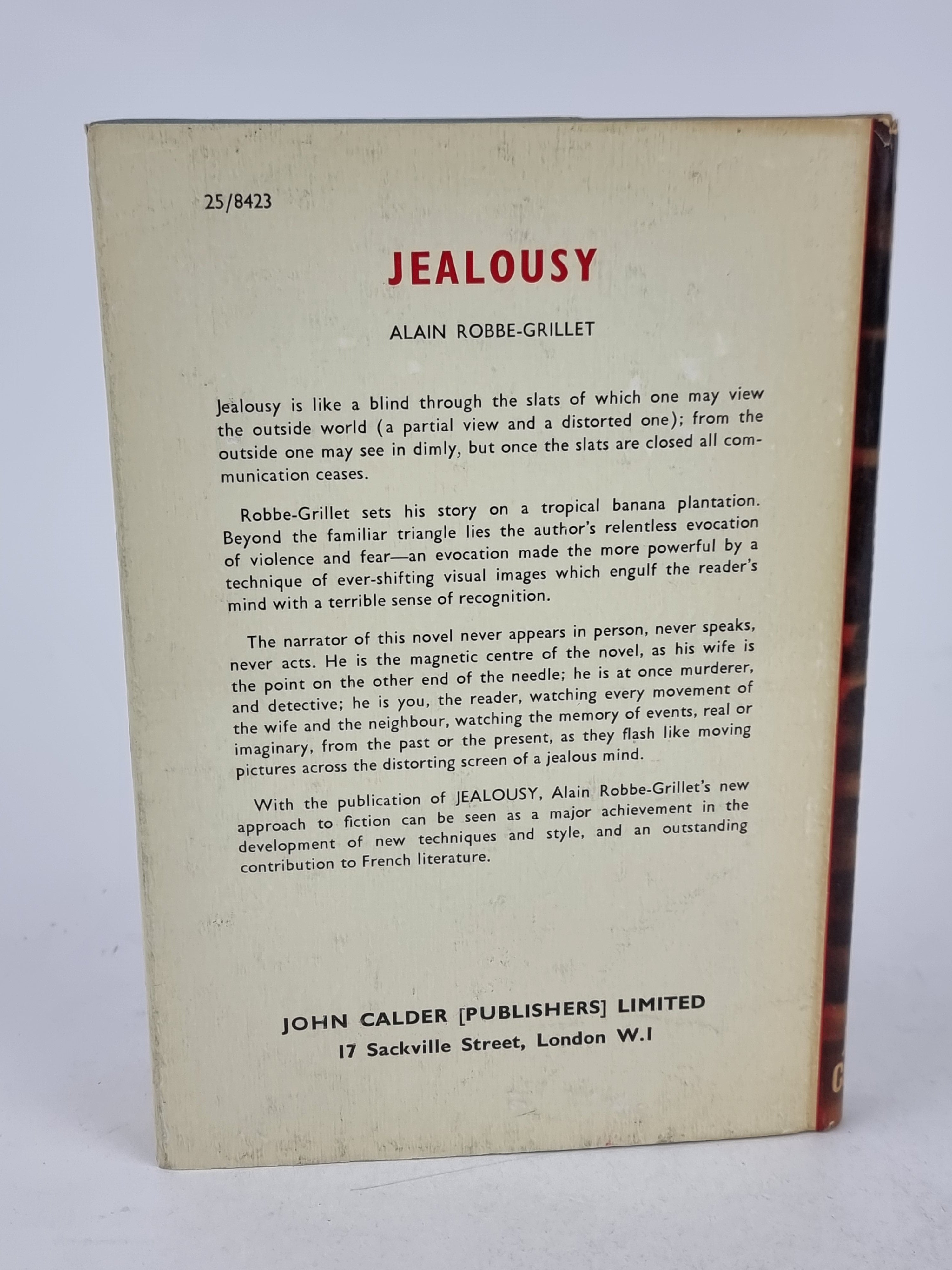 Jealousy, Alain Robbe-Grillet — 1st Edition
