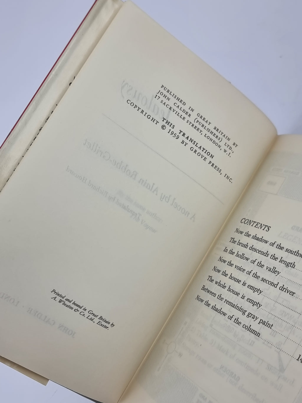 Jealousy, Alain Robbe-Grillet — 1st Edition