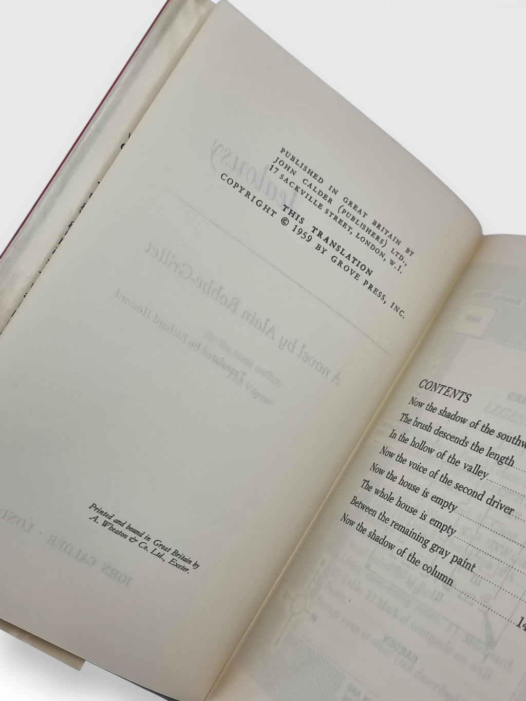 Jealousy, Alain Robbe-Grillet — 1st Edition