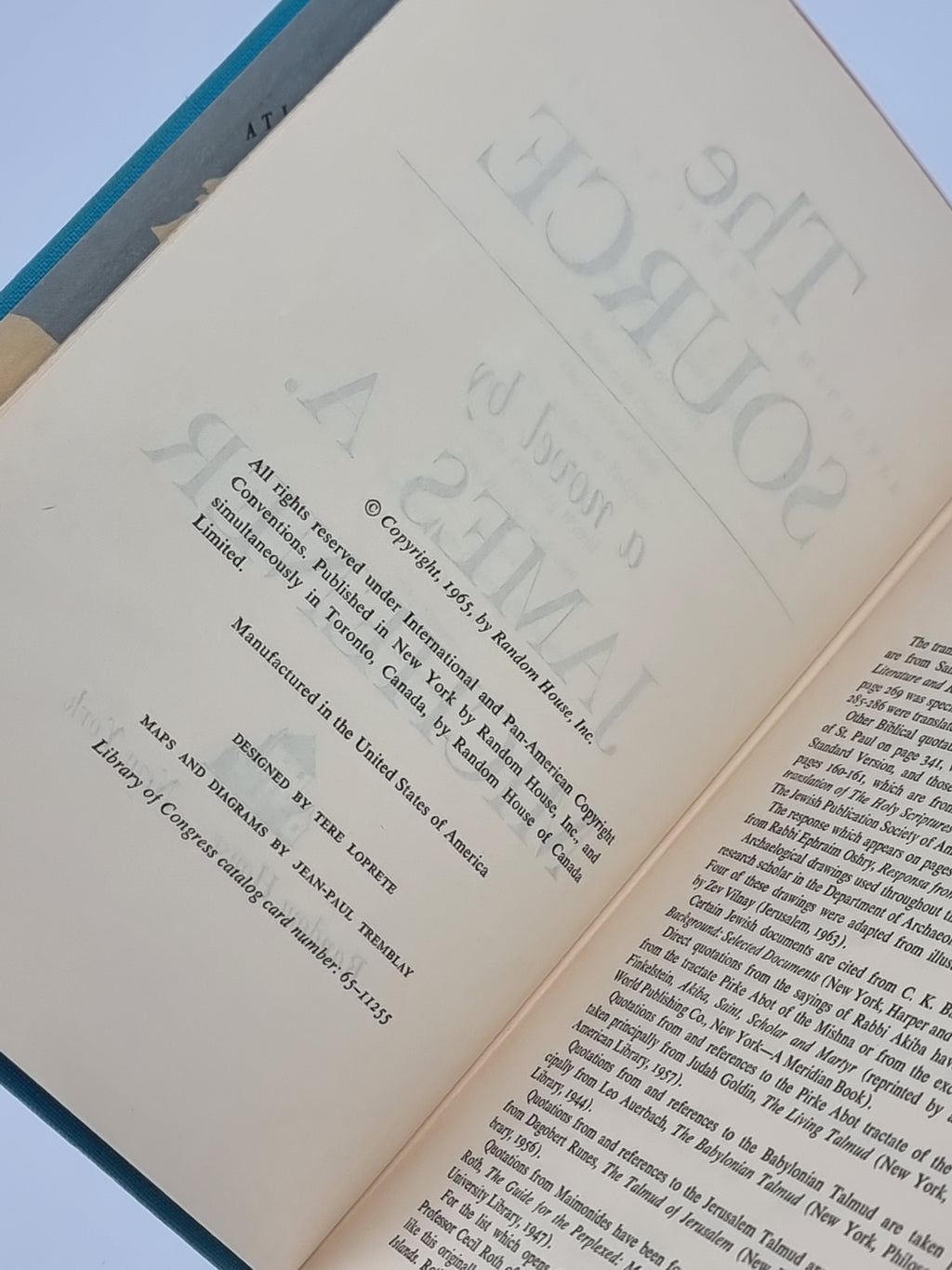 The Source, James A. Michener — 1st Edition