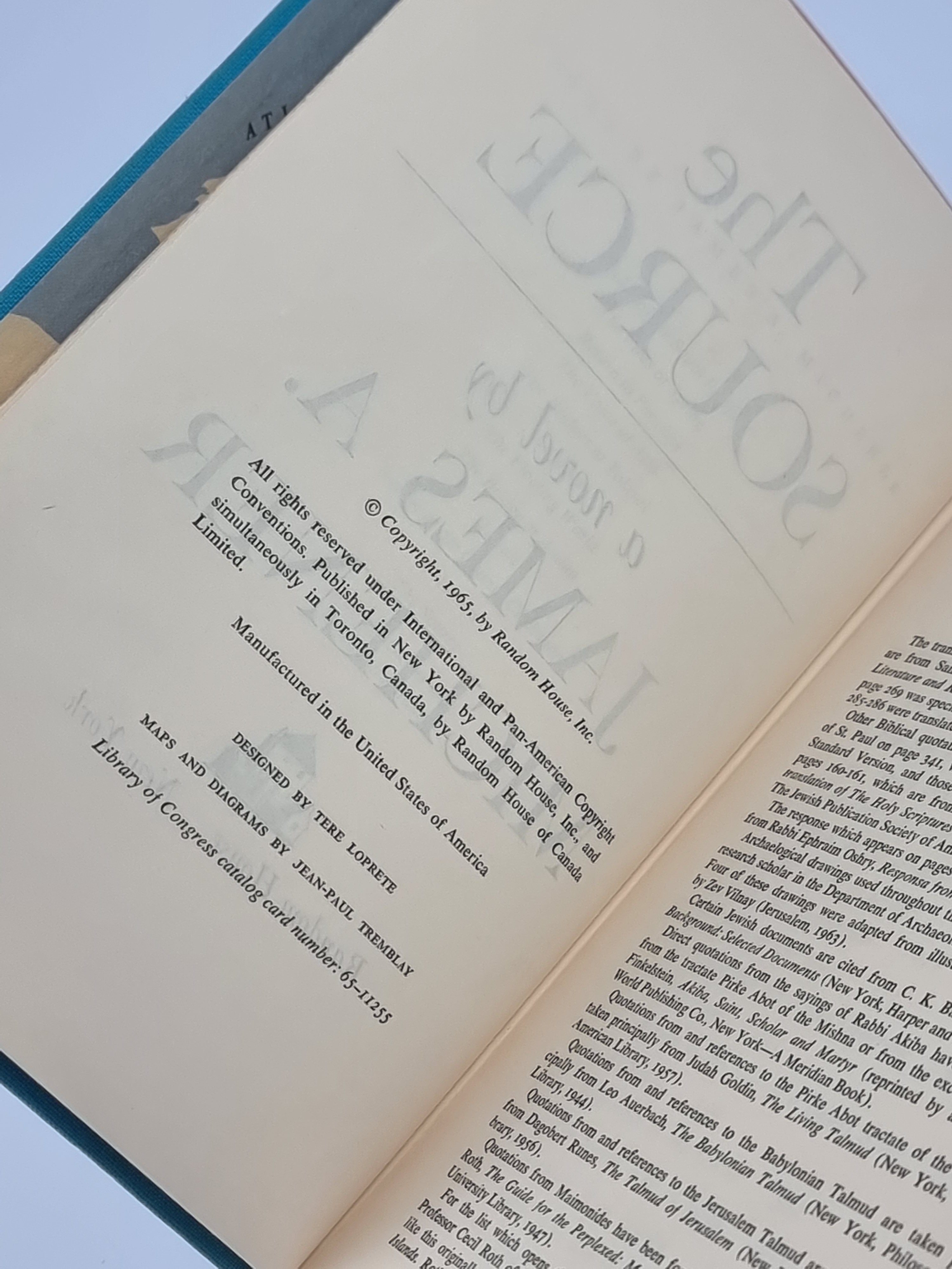 The Source, James A. Michener — 1st Edition