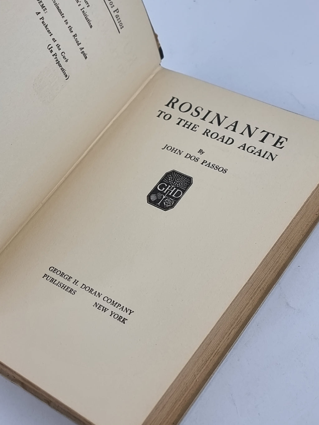 Rosinante to the Road Again, John Dos Passos — 1st Edition