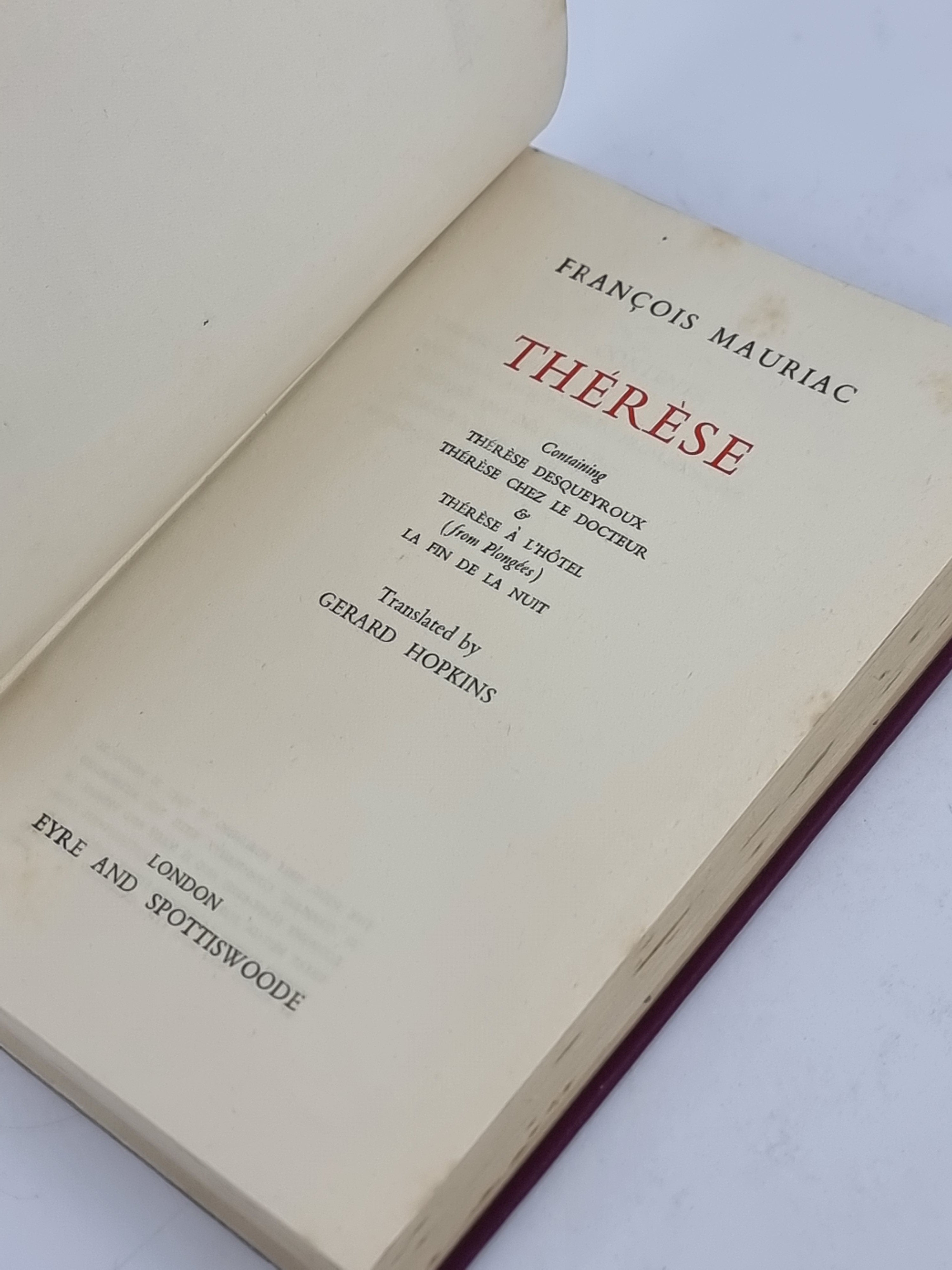 Thérèse, François Mauriac — 1st Edition