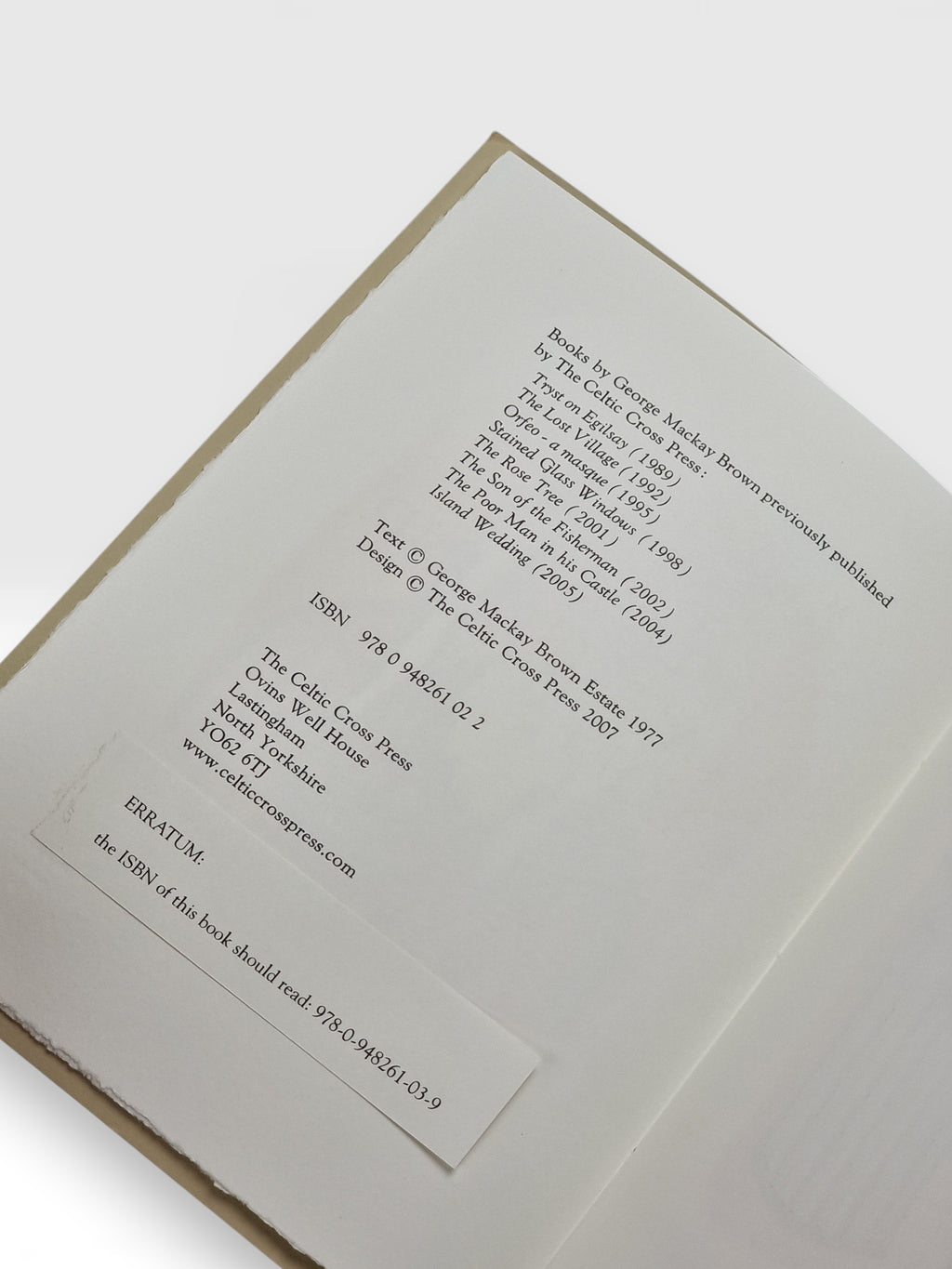 The Fairground Poet, George Mackay Brown — 1st Edition, Limited