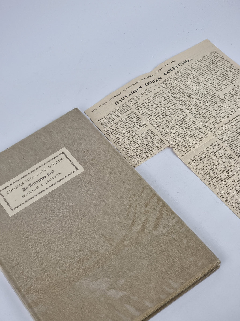 Publications of the Reverend Thomas Frognall Dibdin, D.D., William A. Jackson — 1st Edition