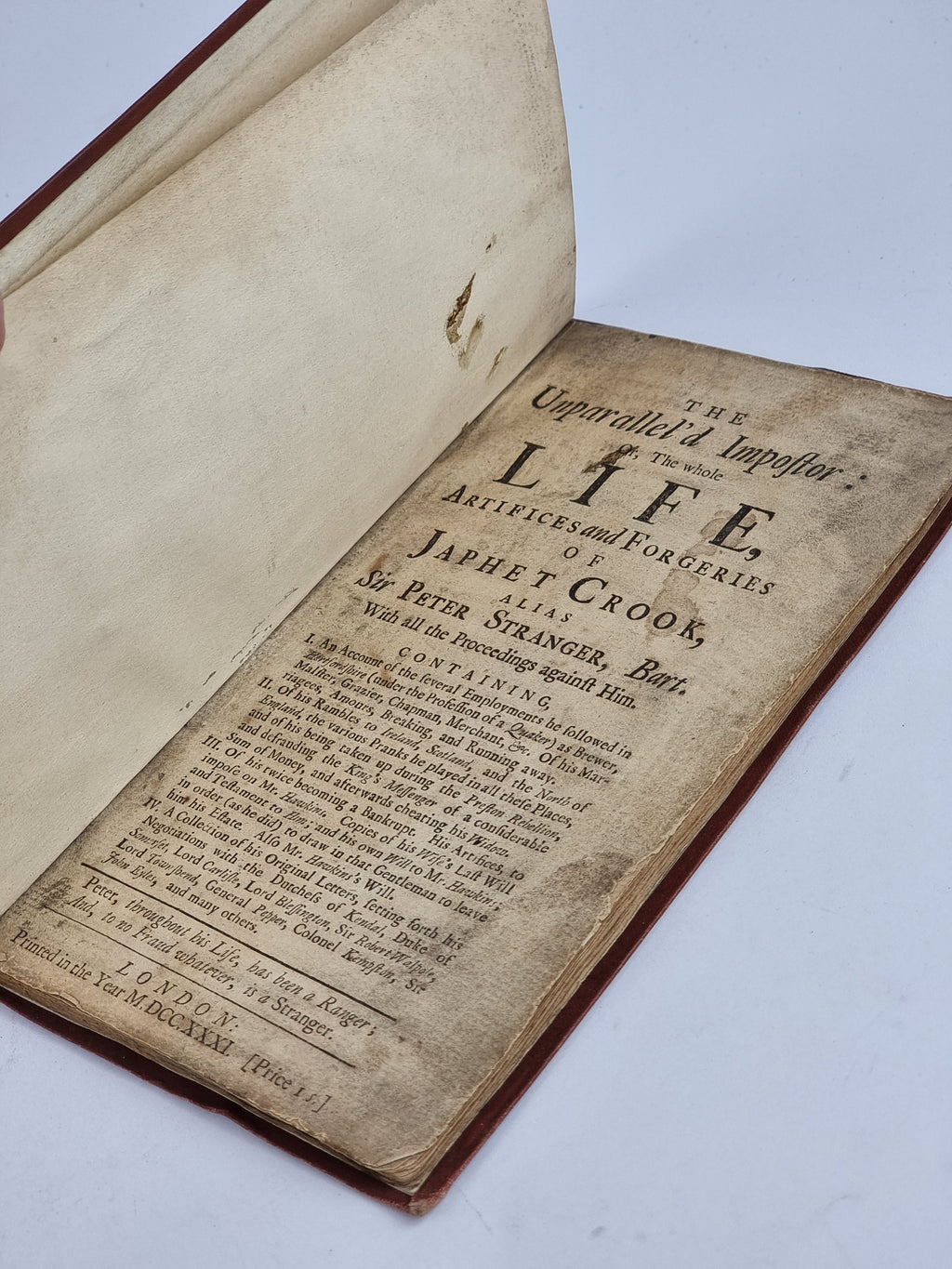 The Unparallel'd Impostor; The Whole Life, Artifices and Forgeries of Japhet Crook